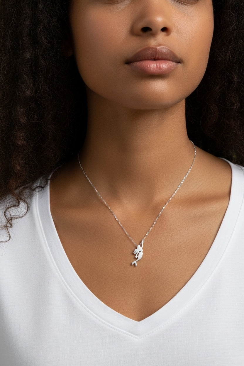 Phoebe Sterling Silver Mermaid Charm Necklace