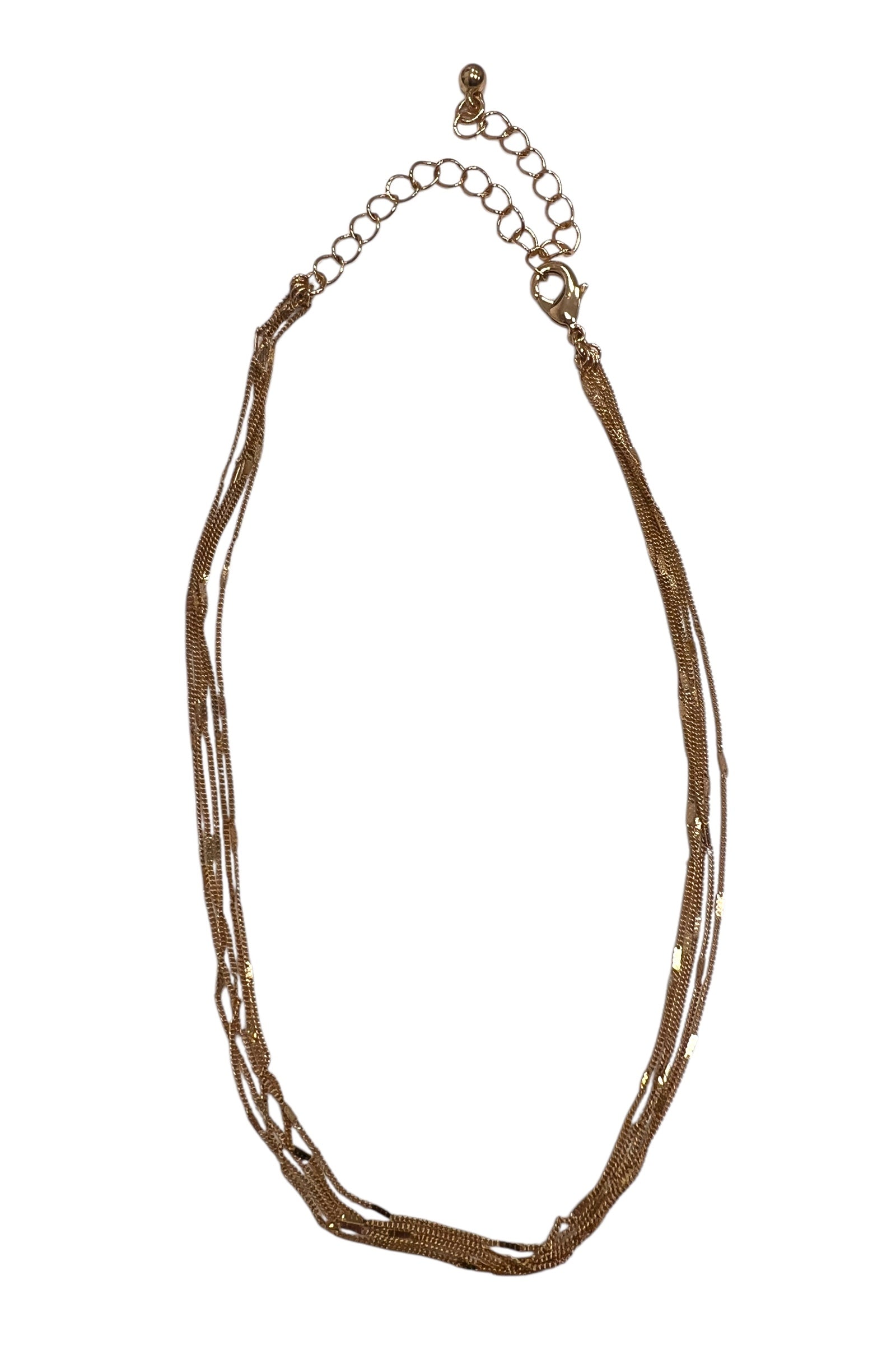 Fine 5 Strand Gold Necklace - Styled
