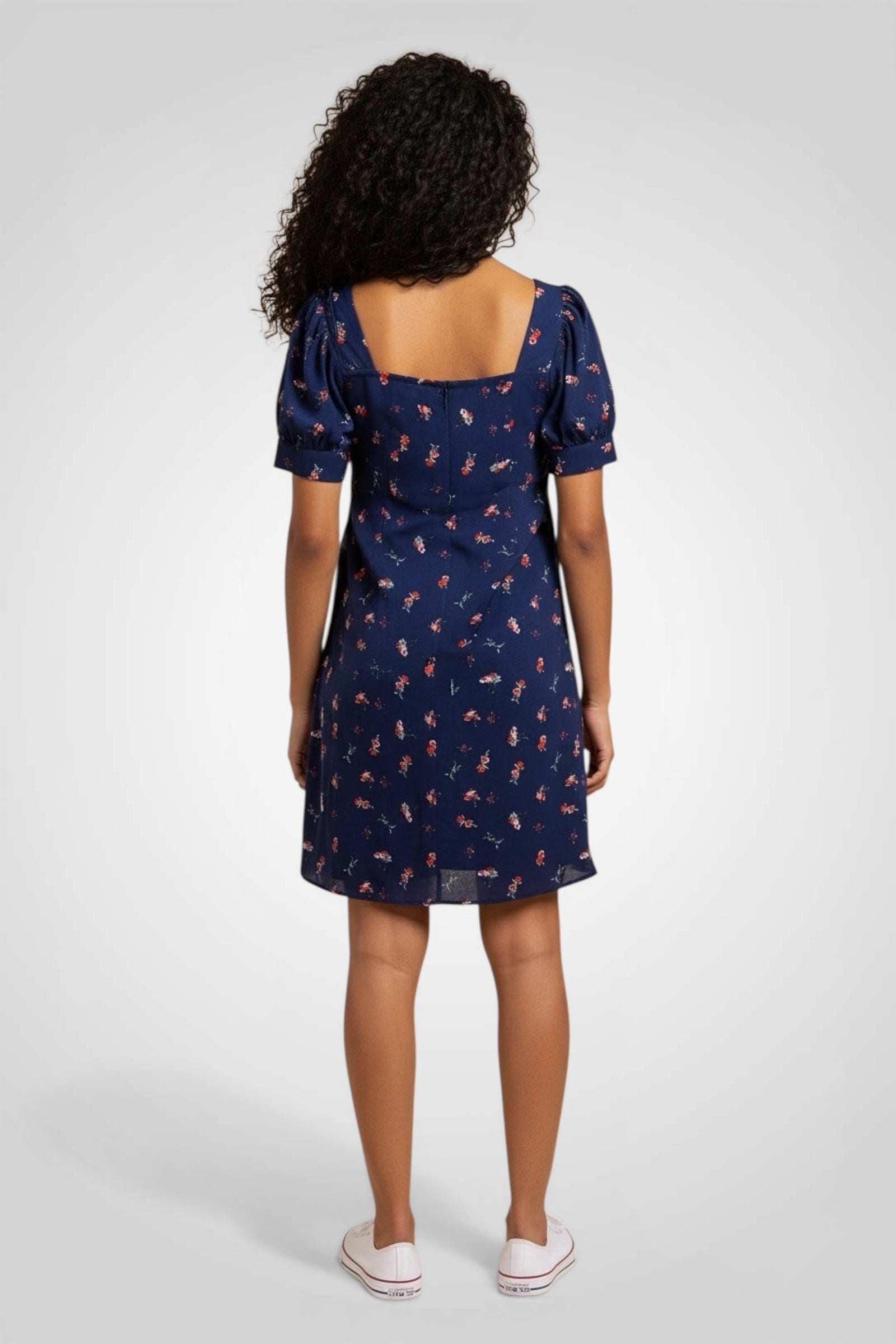 Union Navy Ditsy Print Mini A- Line Dress