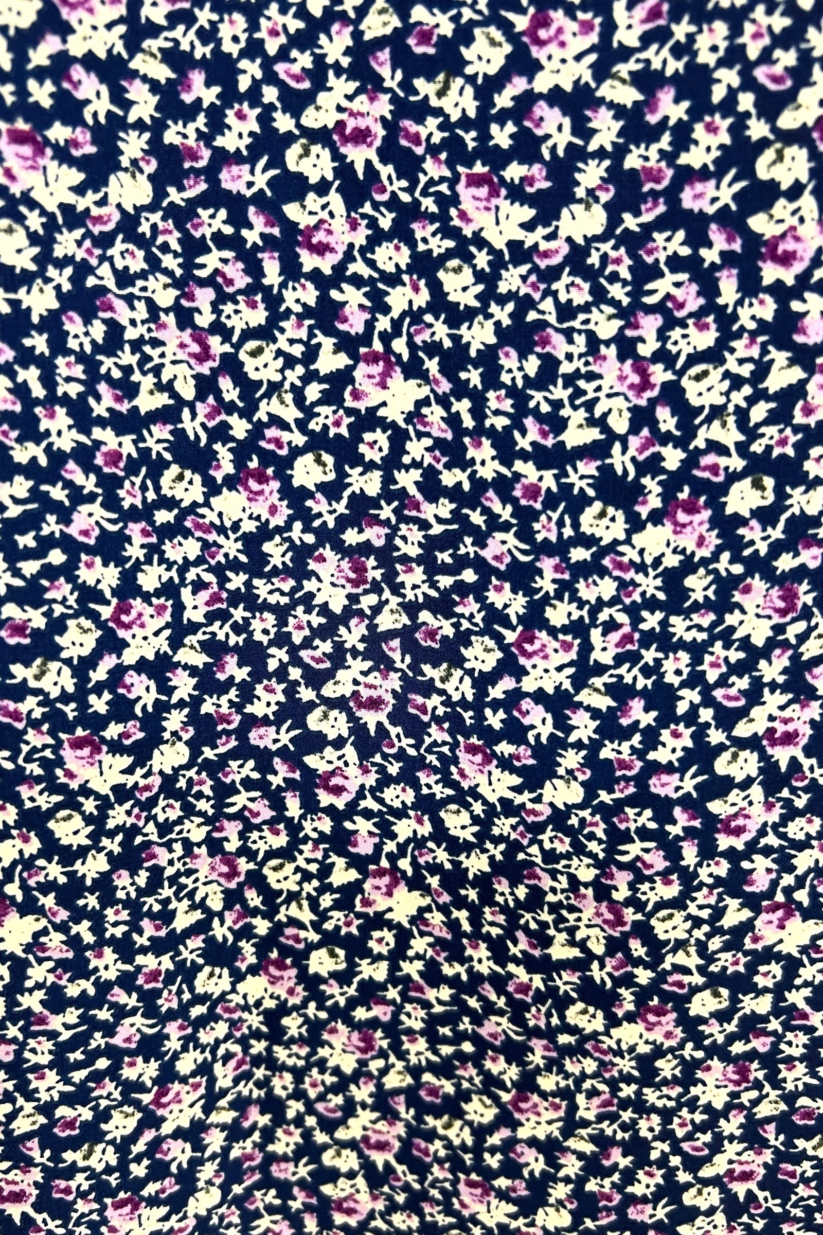 Kiyo Ditsy 10 Navy Printed Midi Skirt - Styled