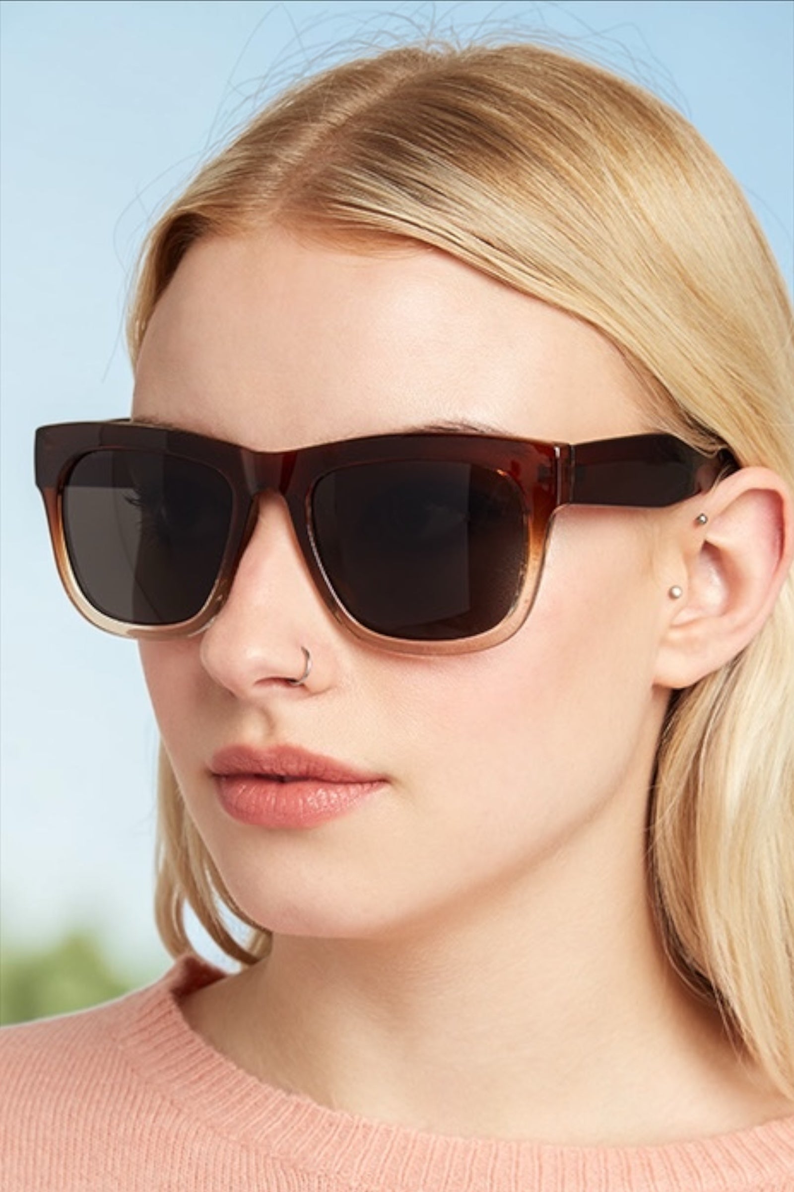 Bro Ombré Frame Brown Sunglasses