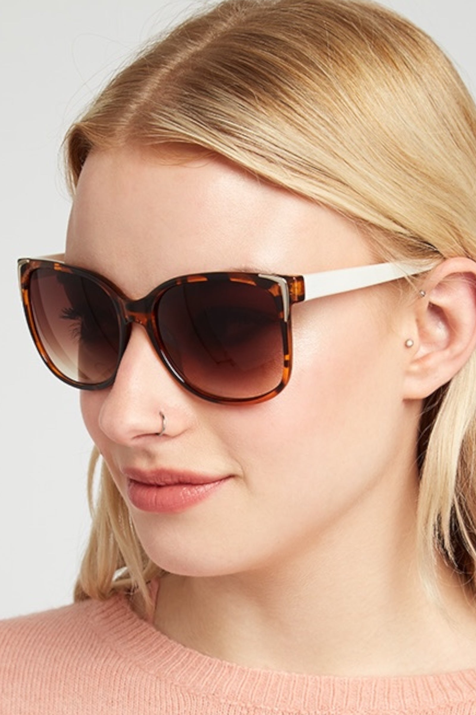 LA Frame Tortoiseshell Sunglasses with Ivory Arms