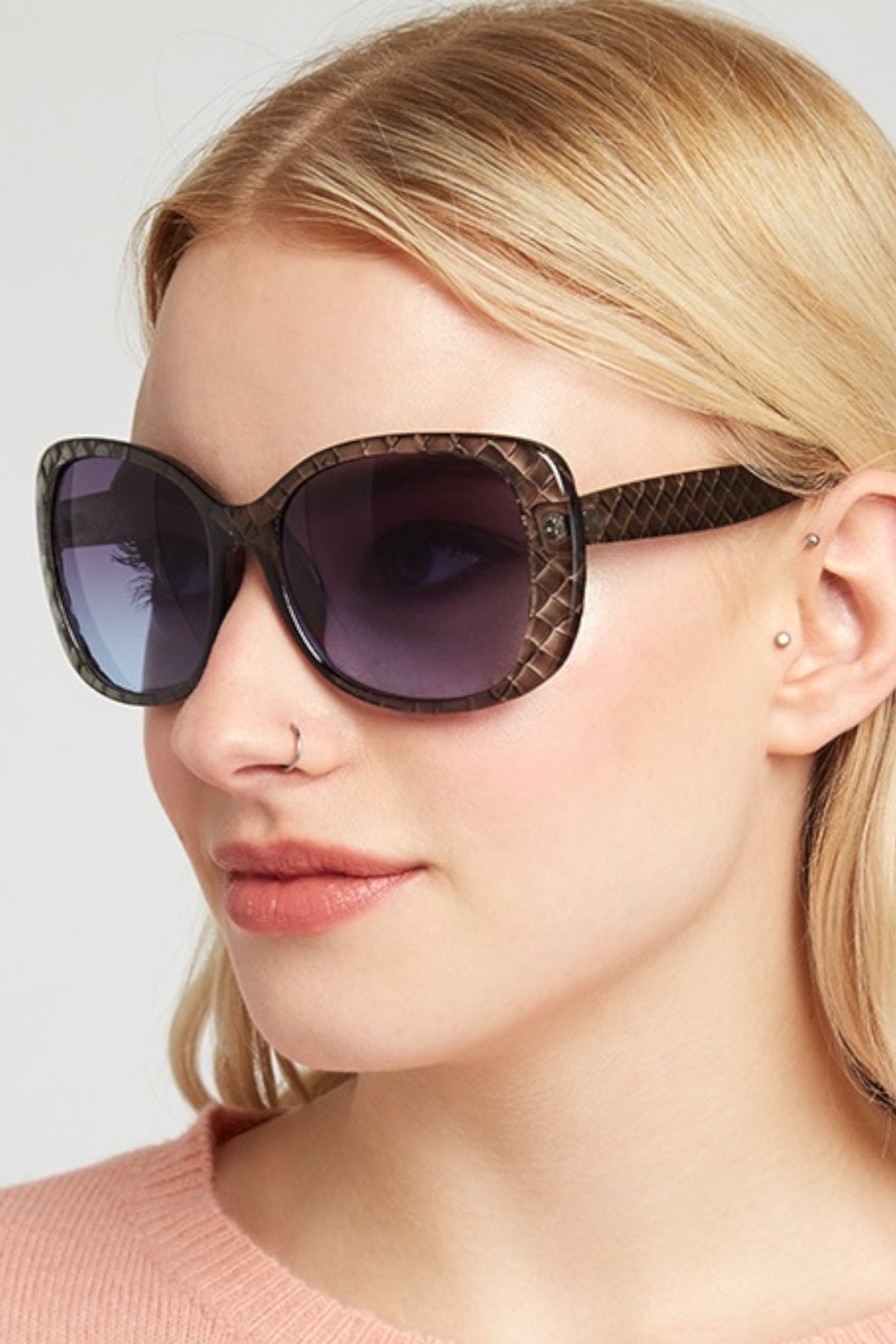 Nevada Grey Engraved Frame Sunglasses