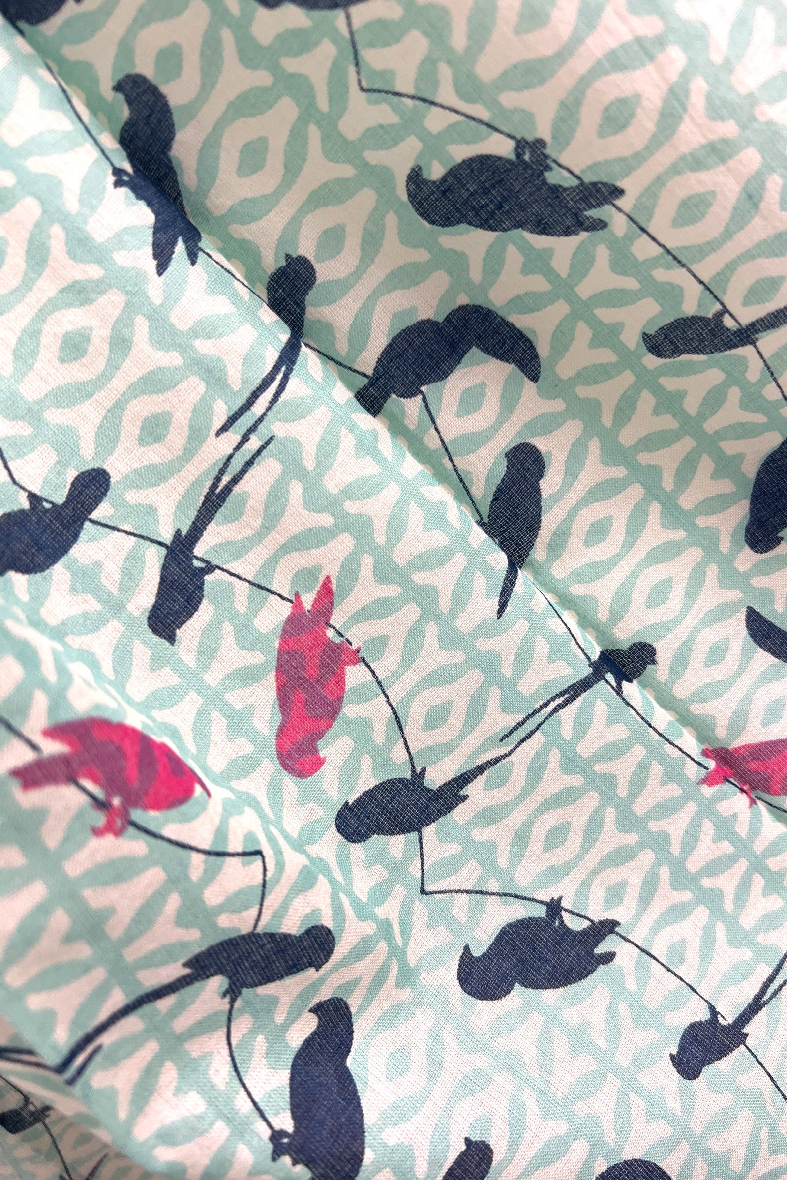 Twitter Bird Printed Rectangle Cotton Scarf