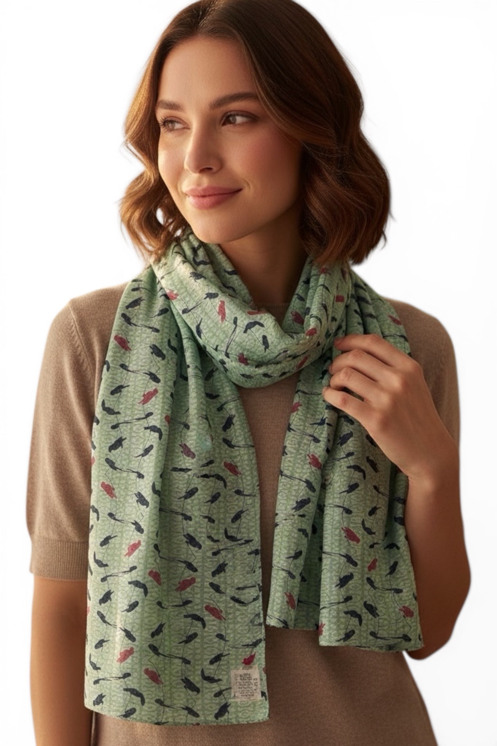 Twitter Bird Printed Rectangle Cotton Scarf