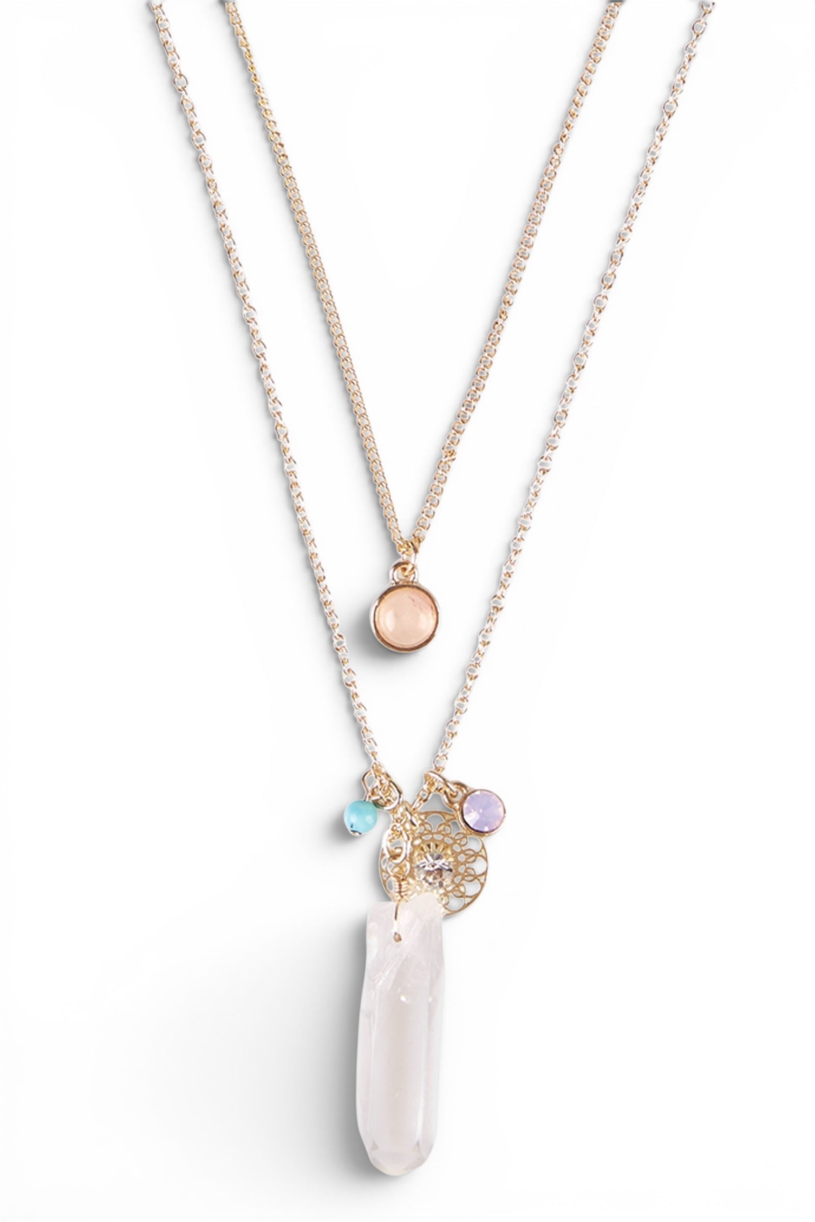 Tia Boho Crystal Layer Pendant Necklace