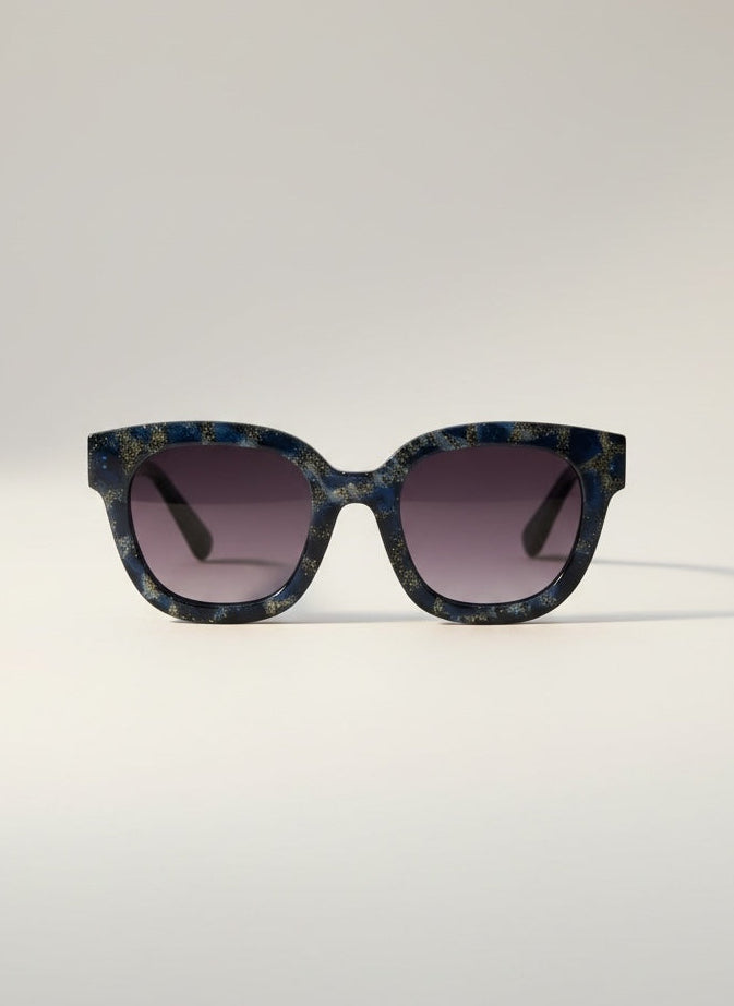 Louche Zabi Glitter Tortoise Shell Sunglasses Blue