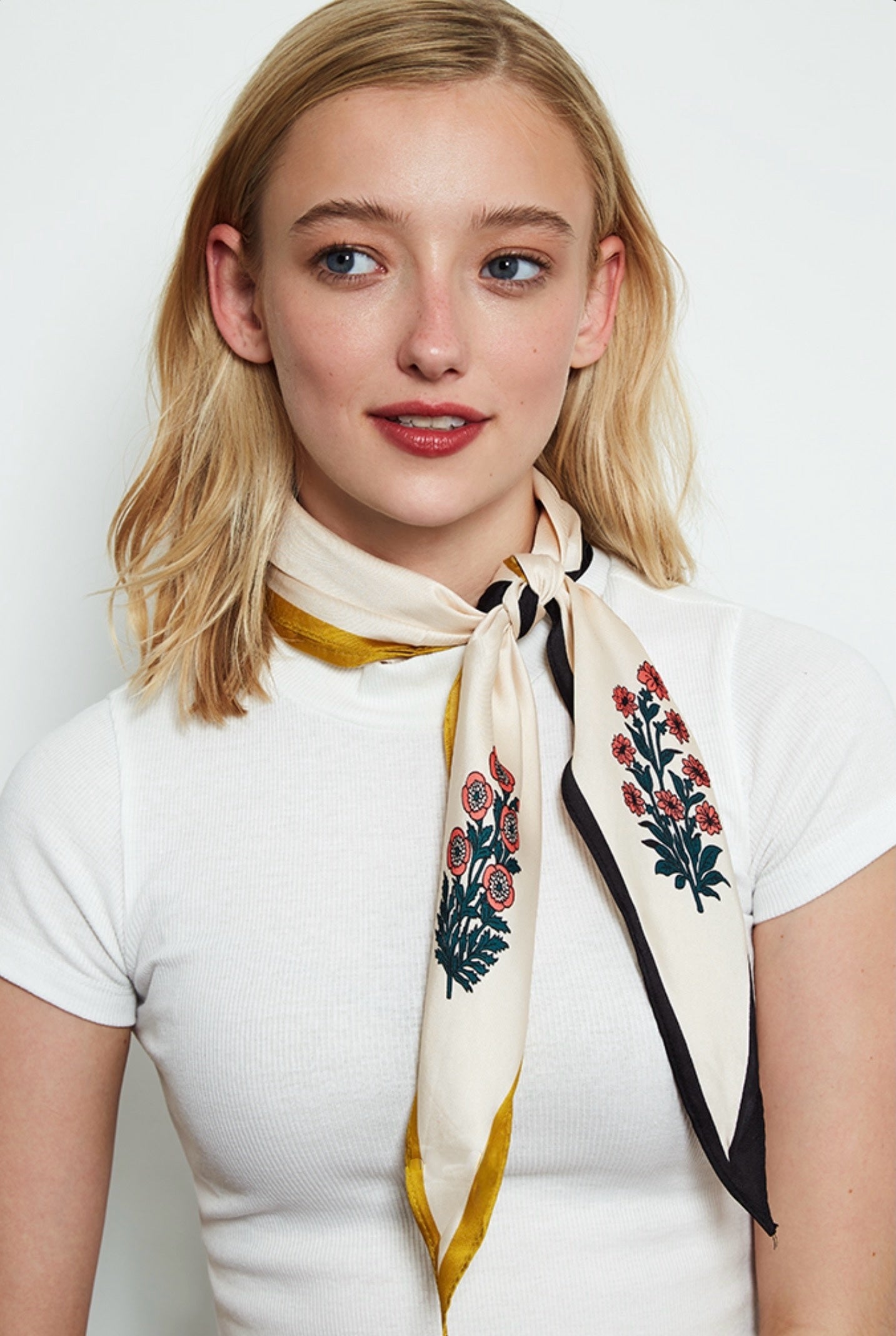 Rosalita Kite Shaped Scarf Black and Mustard