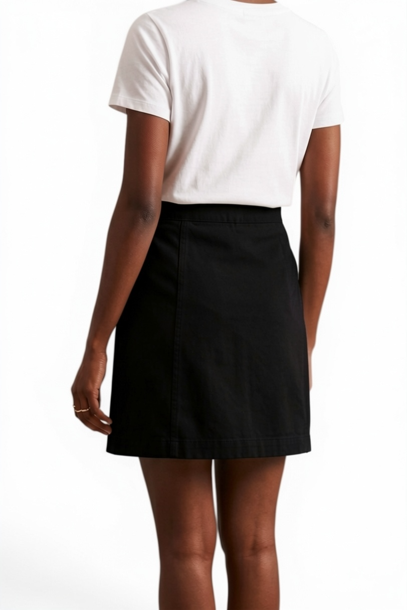 Louche Neola Twill Mini Skirt - Black