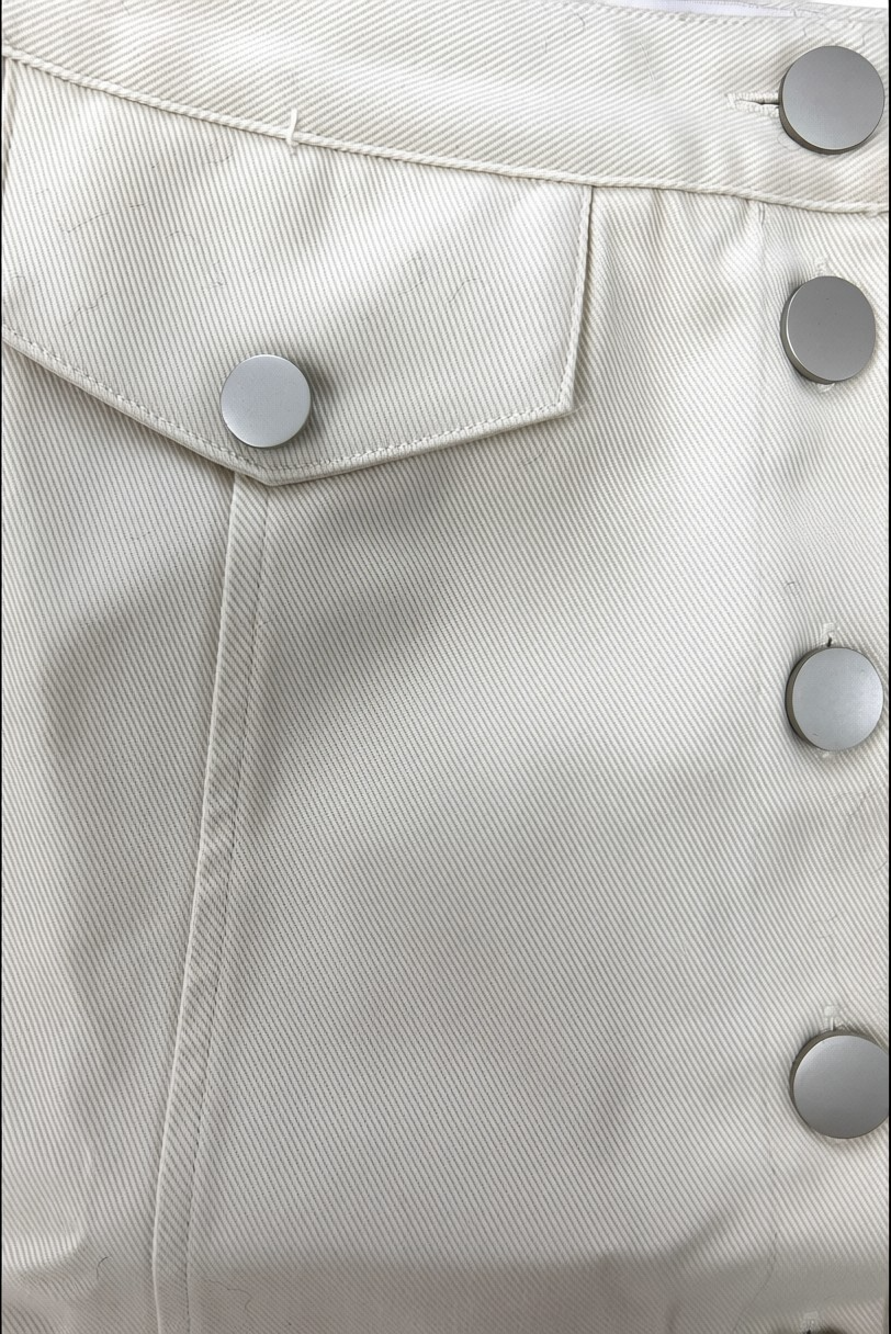 Louche Neola Twill Mini Skirt - Cream
