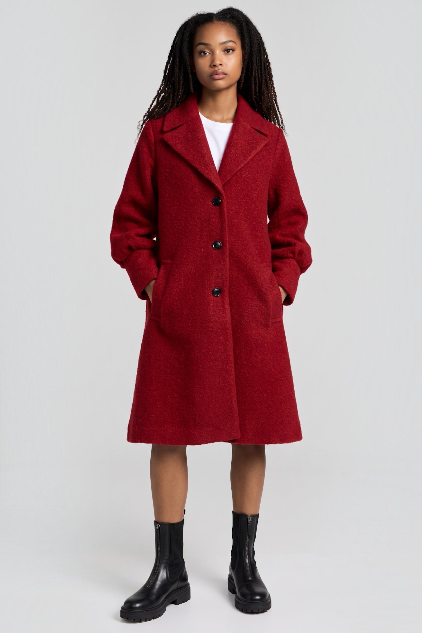 Mischa Statement Sleeve Coat Red