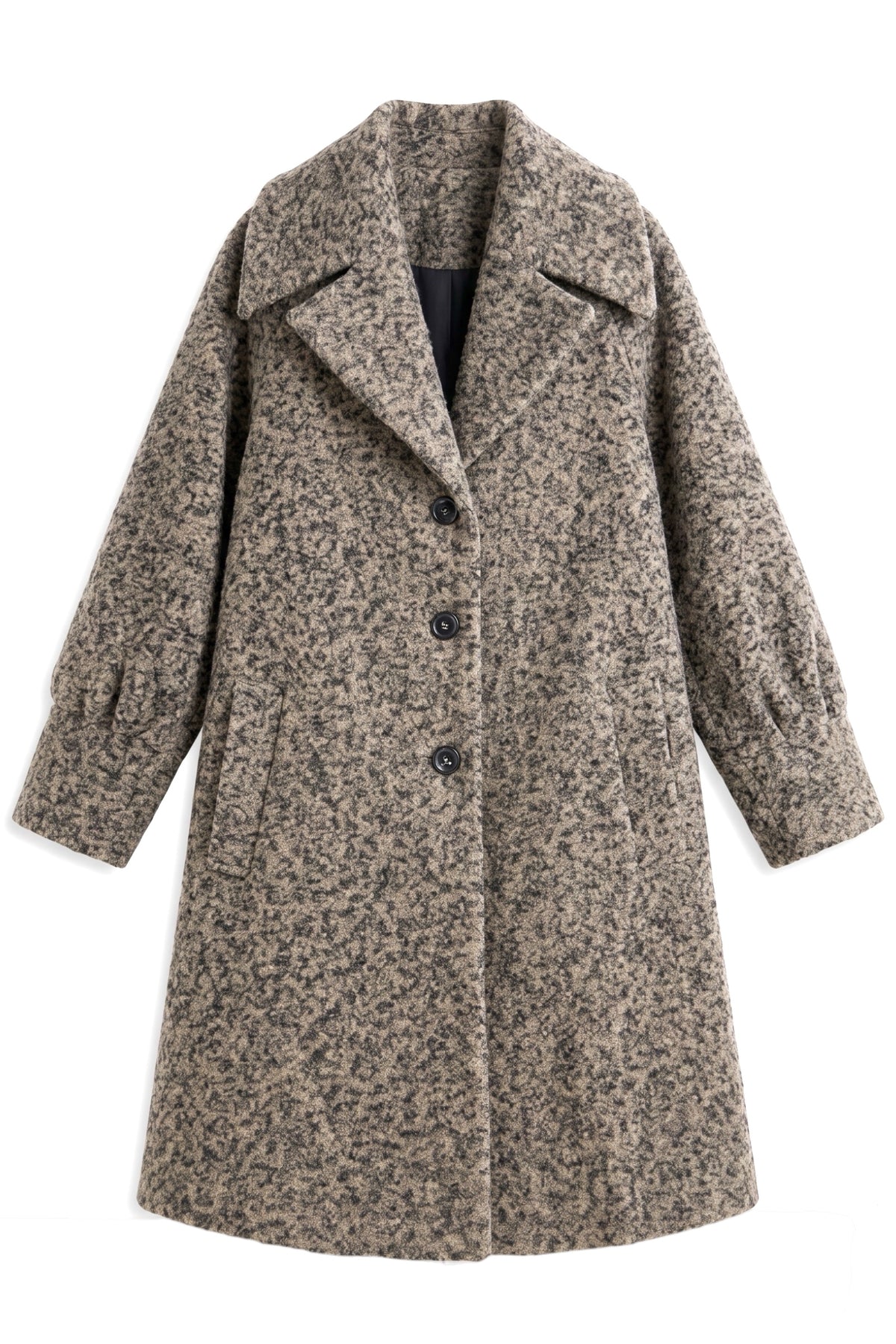 Mischa Boucle Statement Sleeve Coat - Biscuit