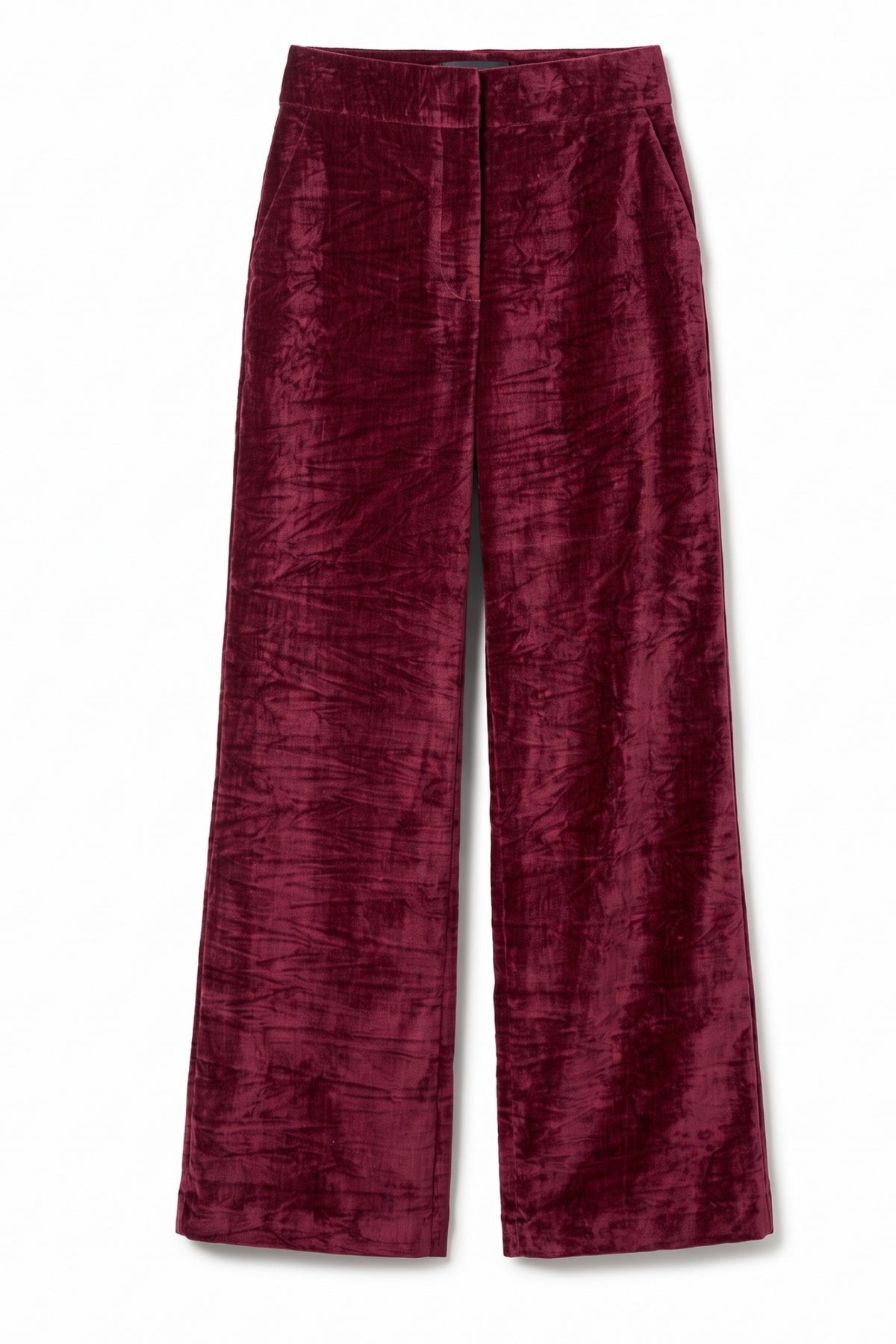 Tilde Matte Velvet Trousers - Wine