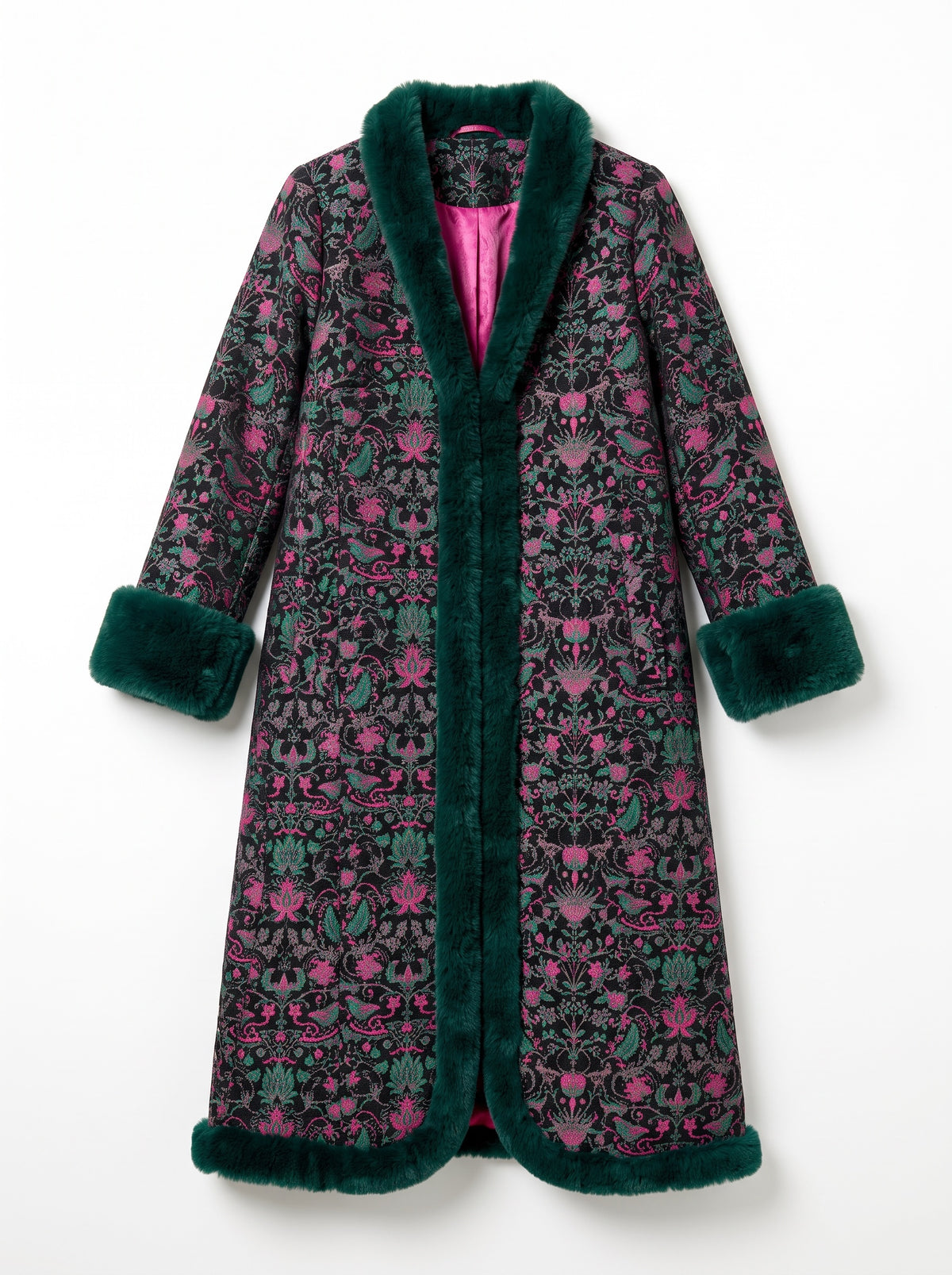 Delphia Belle Plume Fur Trim Coat
