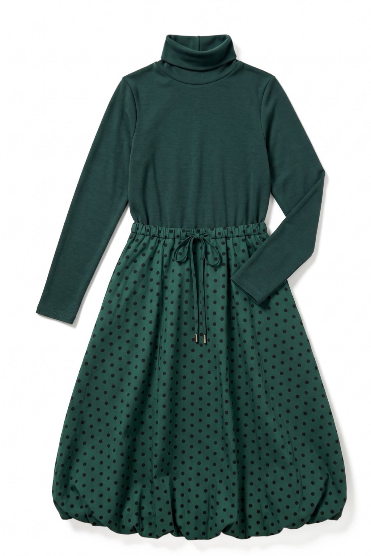 Lyra Spot Dress  - Forest Green
