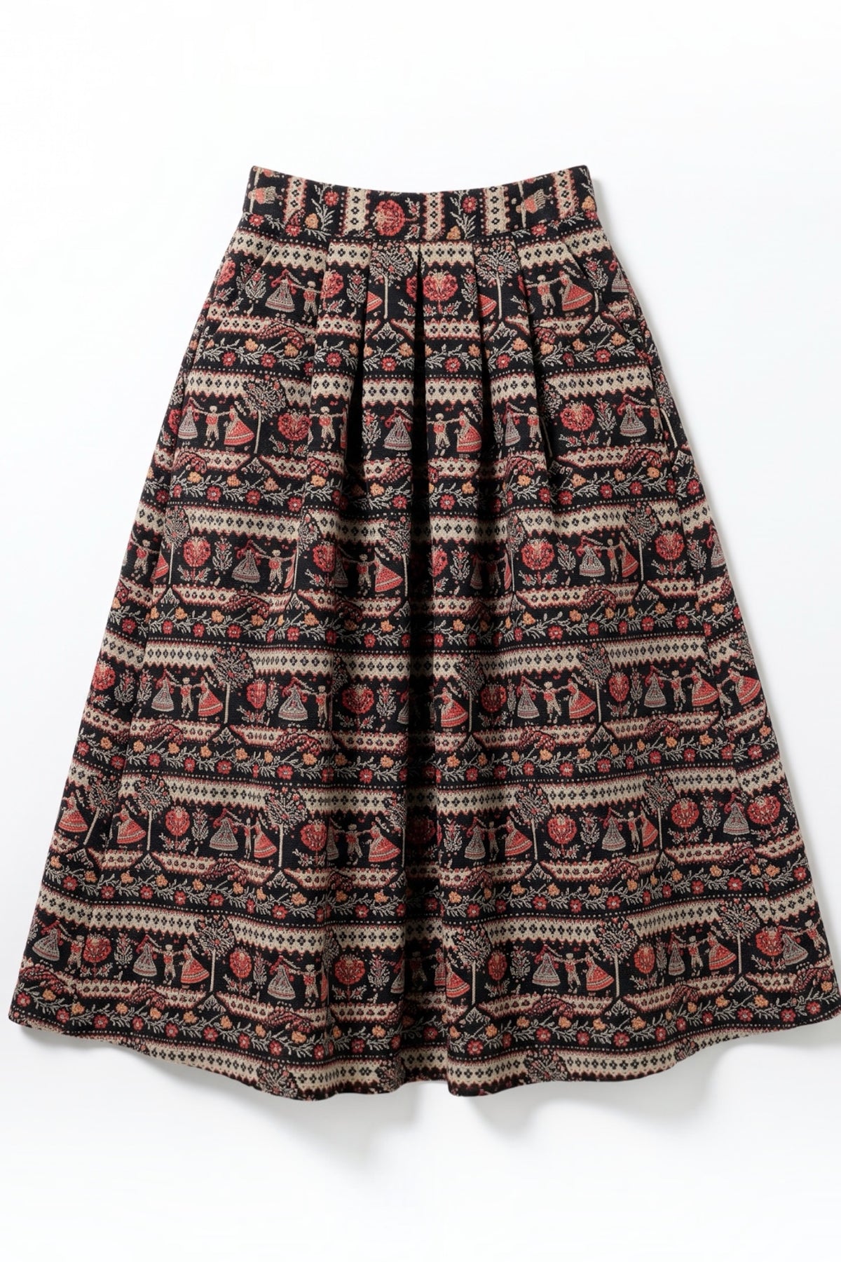 Pasadena Heirloom Jacquard Midaxi Skirt - Black