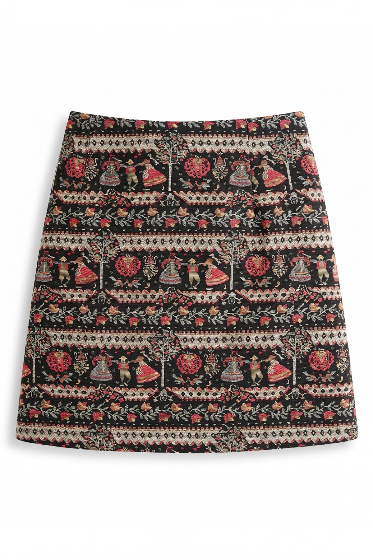 Aubin Heirloom Jacquard A-Line Mini Skirt - Black