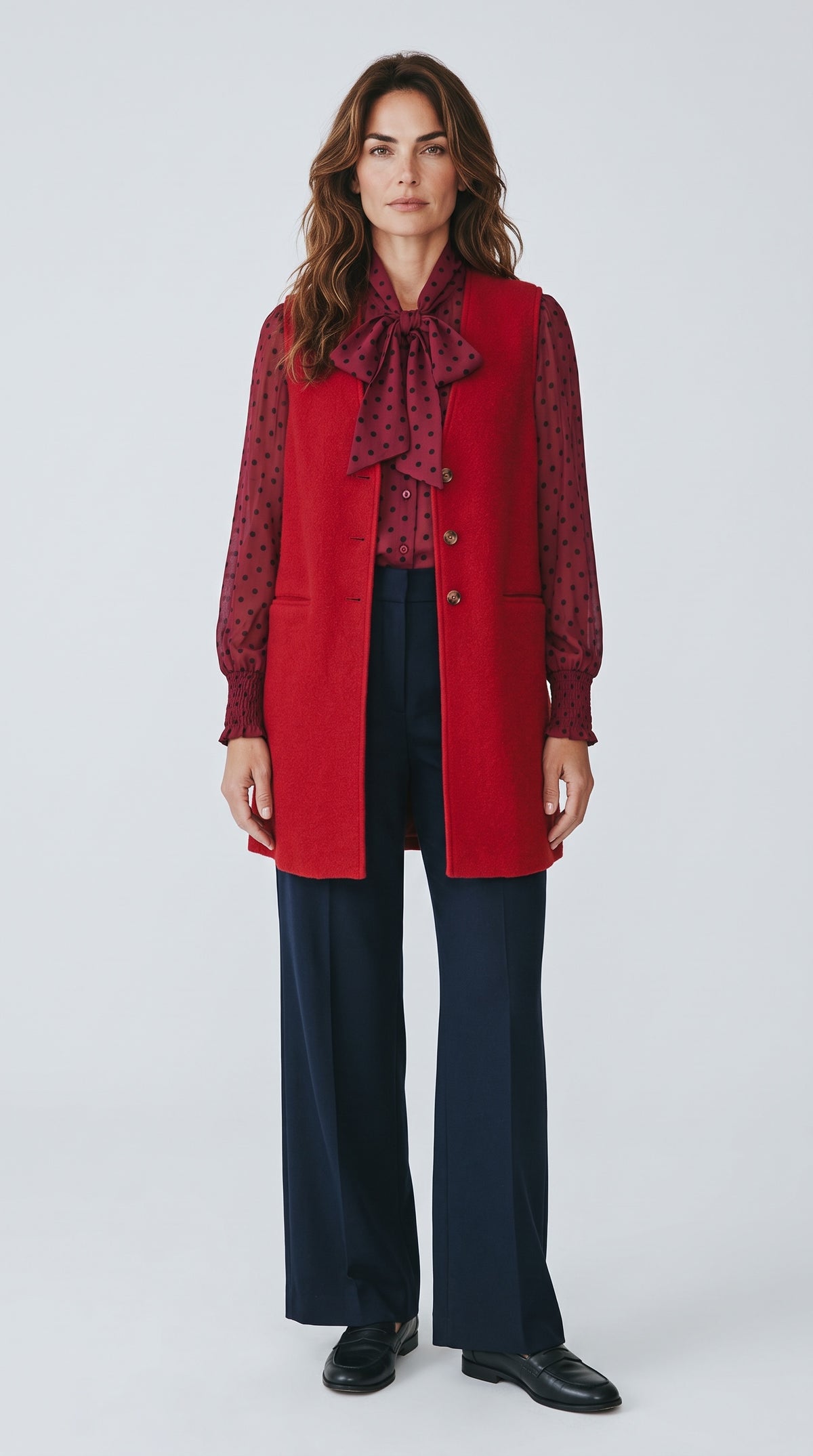 Cathel Borg Longline Waistcoat - Red