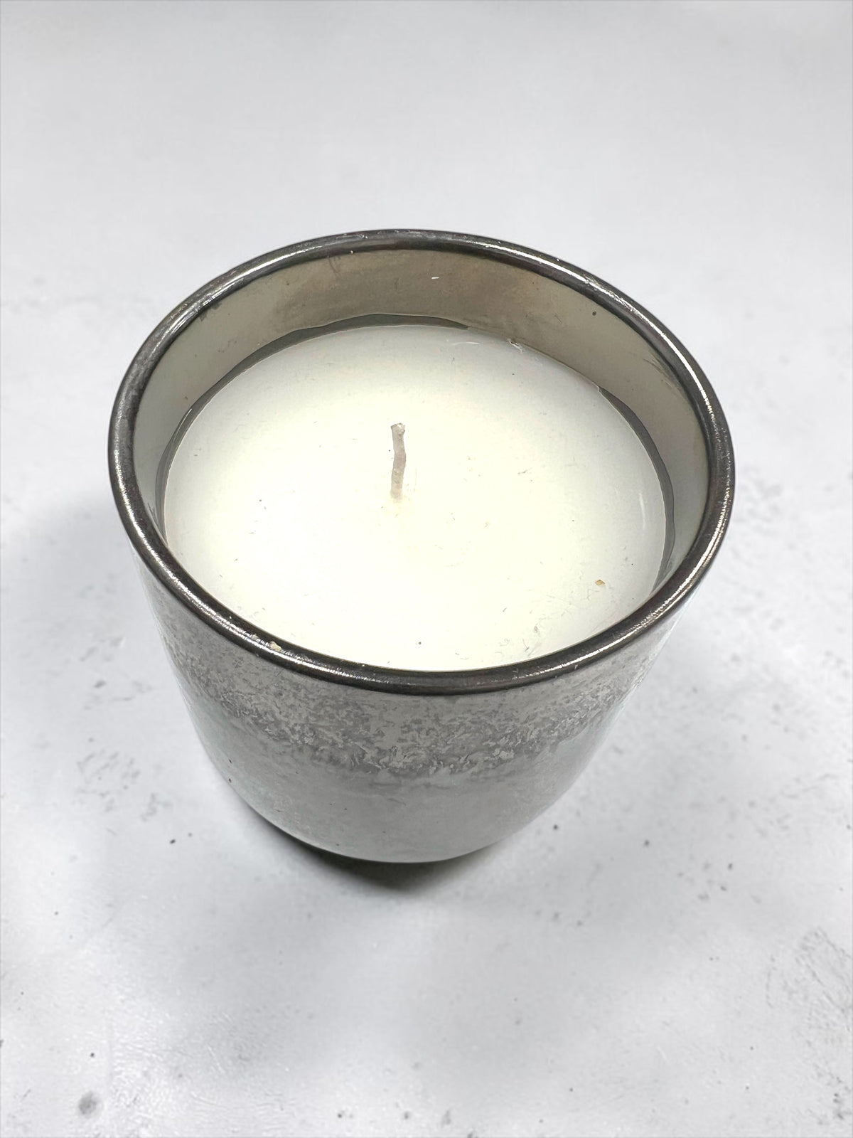 Candle in Iron Bronze Glazed Pot