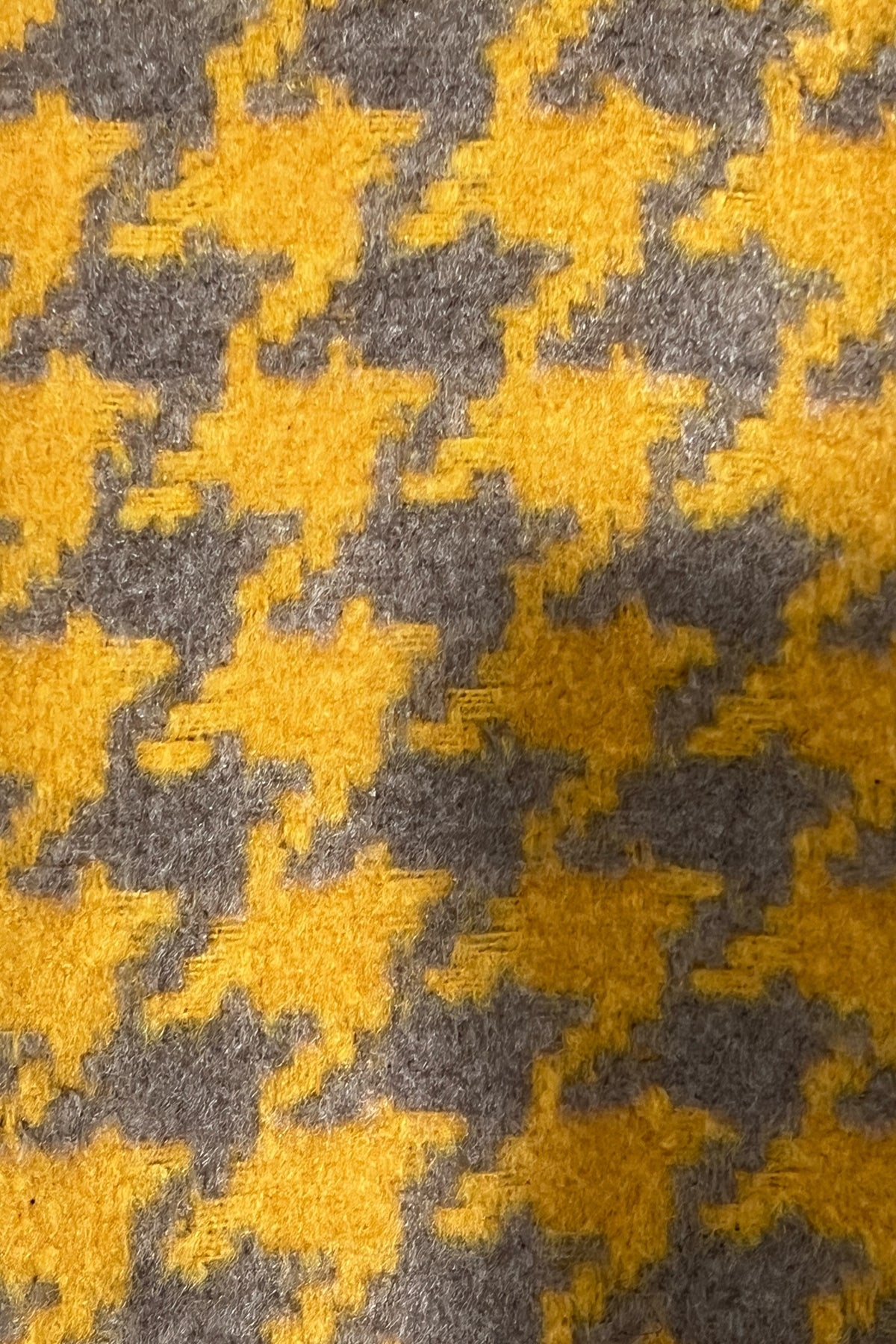 Donalda Houndstooth Cocoon Coat - Mustard
