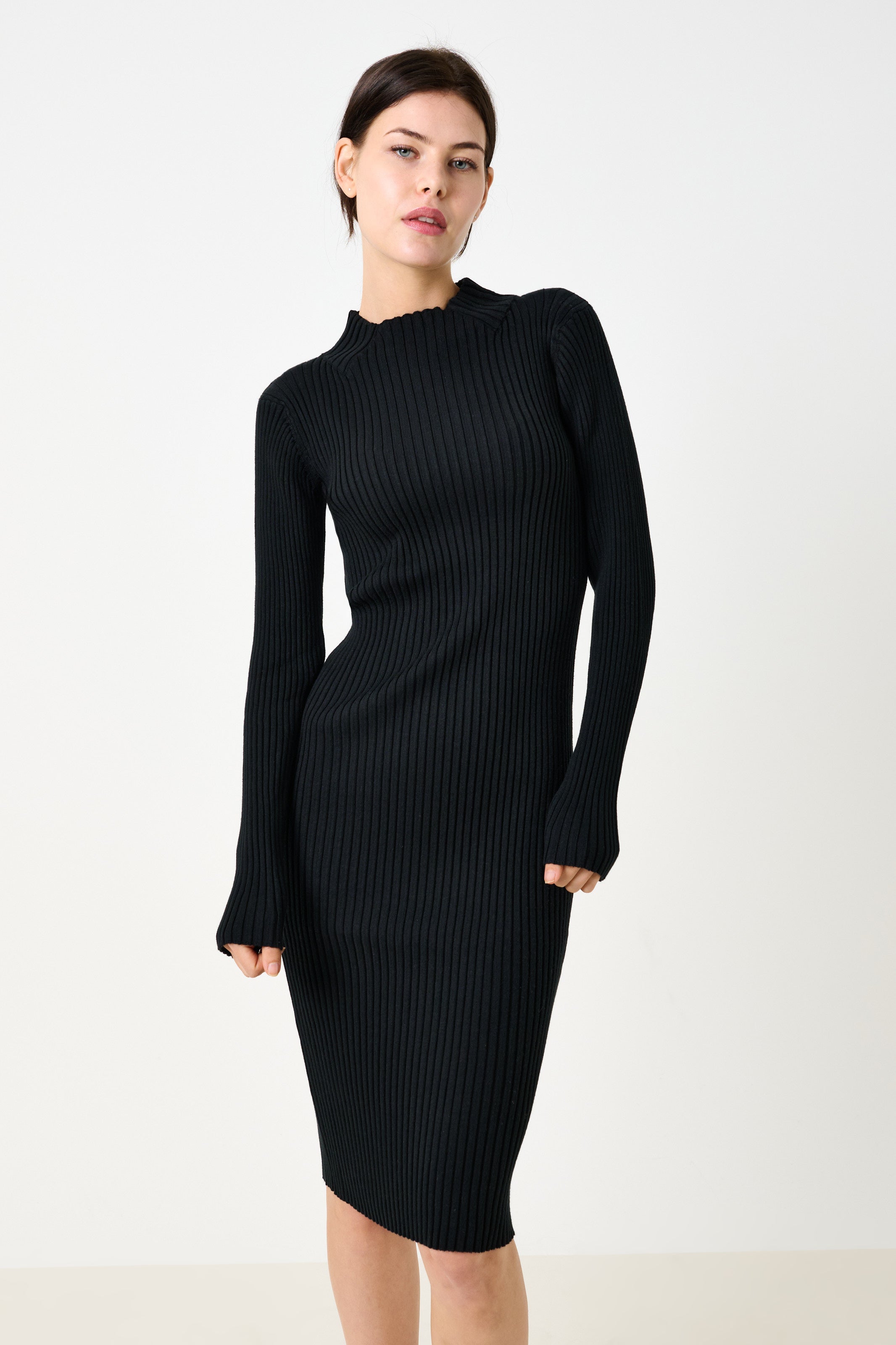 Raye Black Midi Sweater Dress