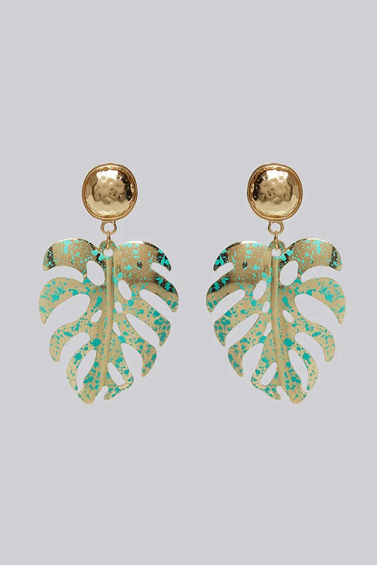 Rocco Large Monstera Leaf Earrings