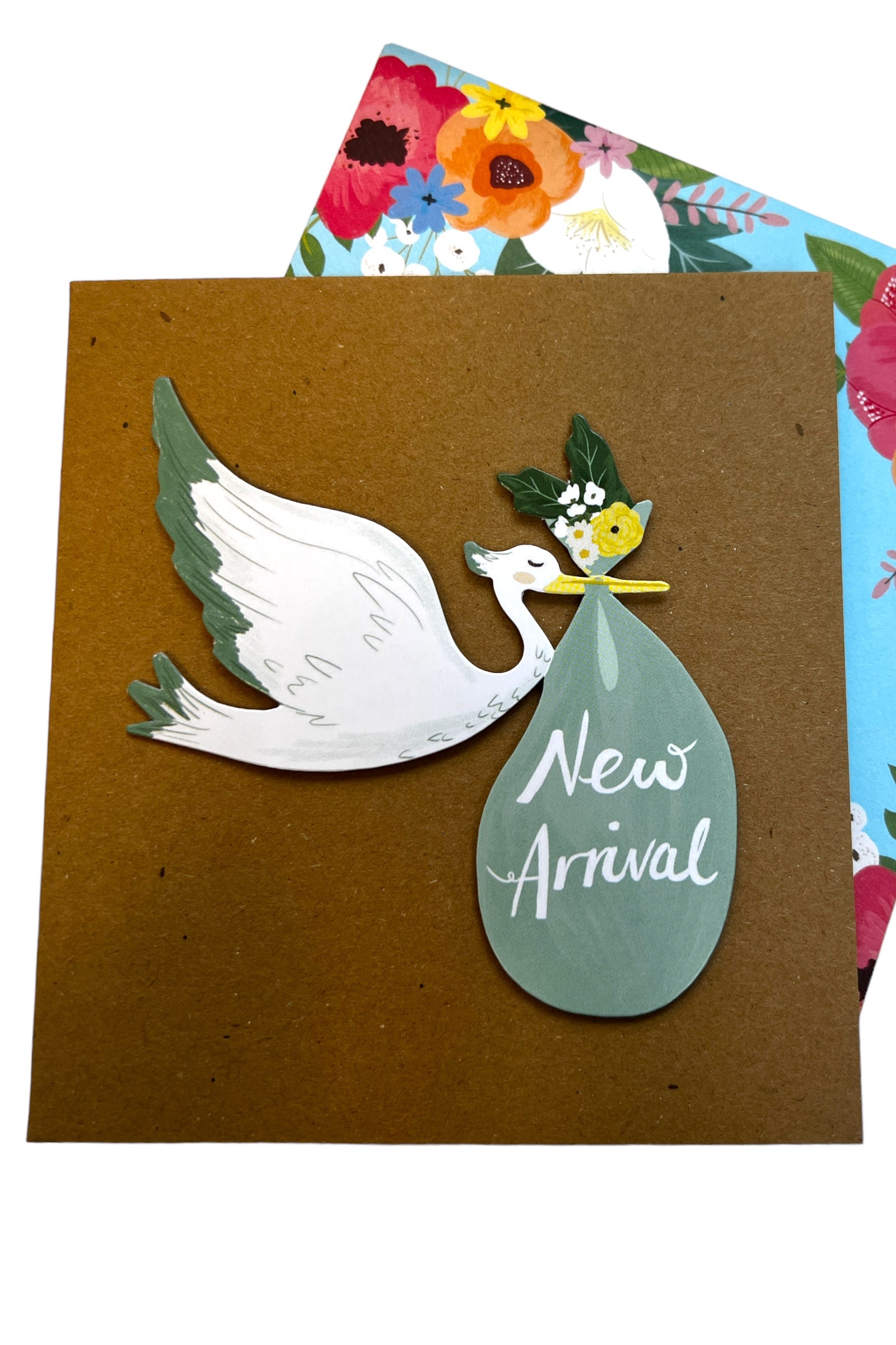 New Arrival White Stock Bird Card - Front