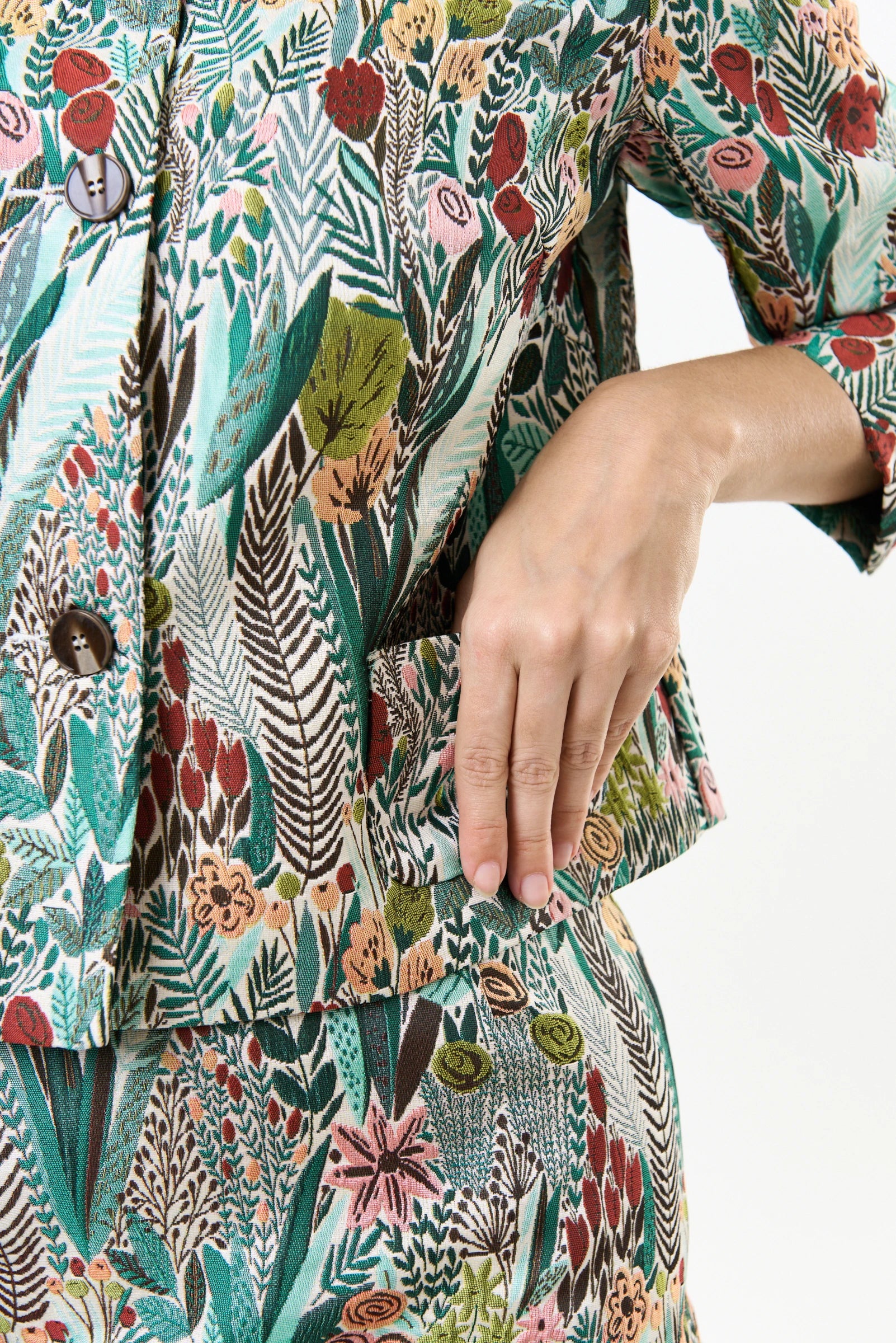 Salut Jungle Jacquard Jacket - Green - Detail 2