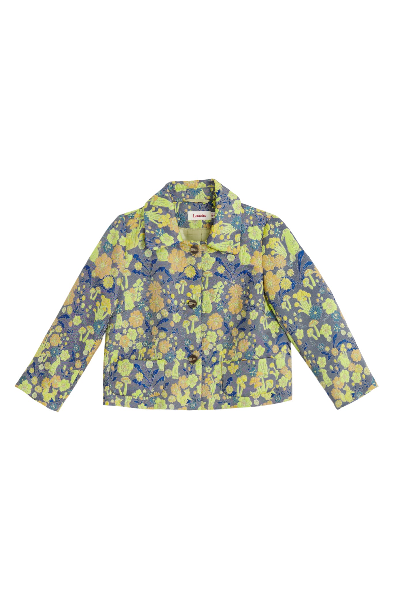Salut Fairytale Jacquard Cropped Jacket- Yellow