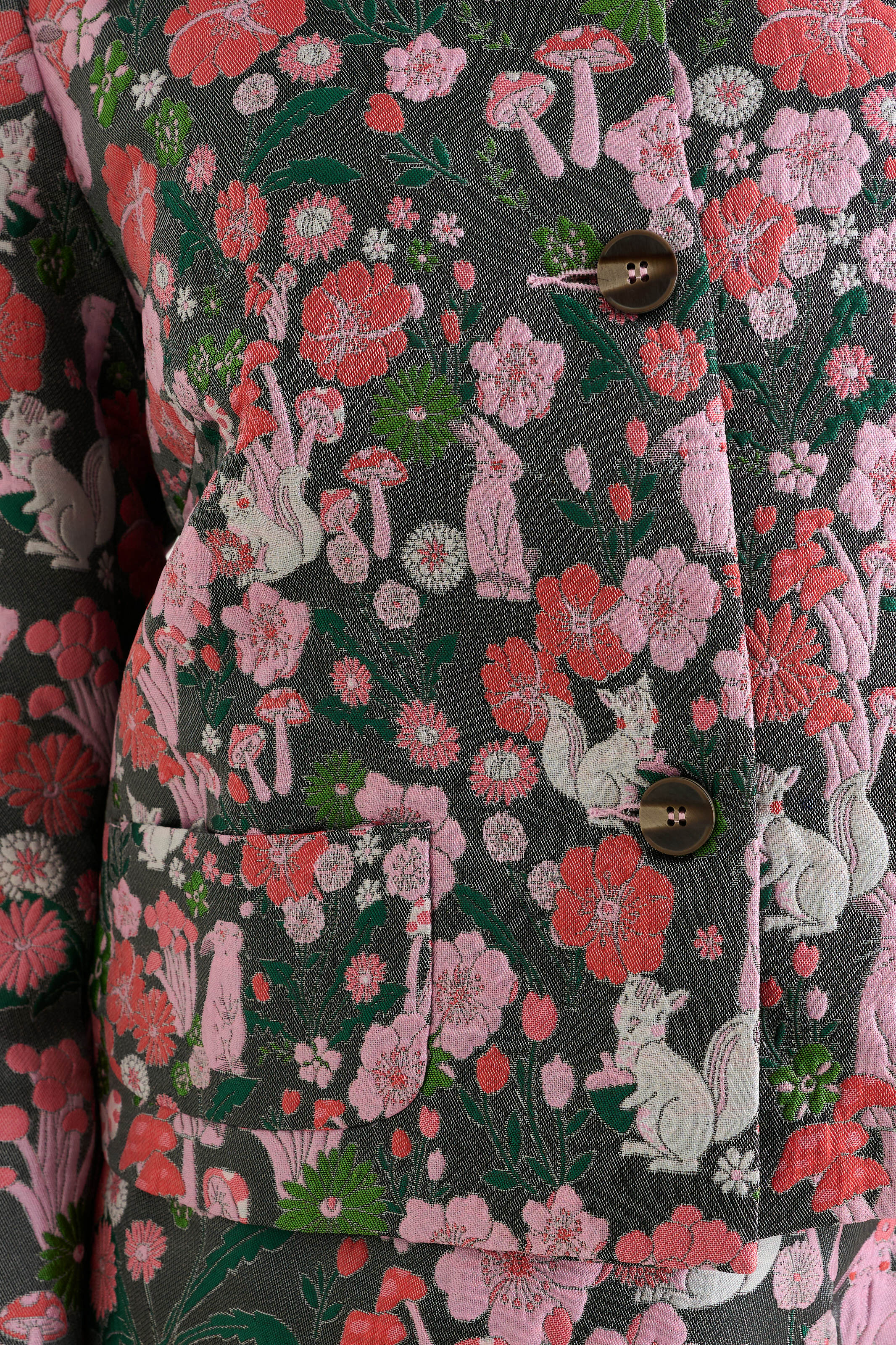 Salut Fairytale Jacquard Cropped Jacket - Pink