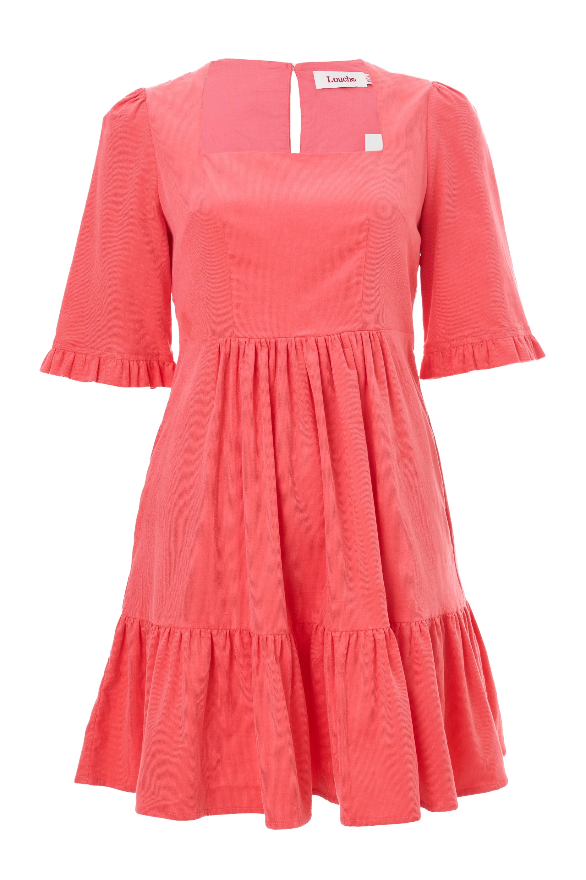 Sassa Baby Cord Tiered Mini Dress - Apricot
