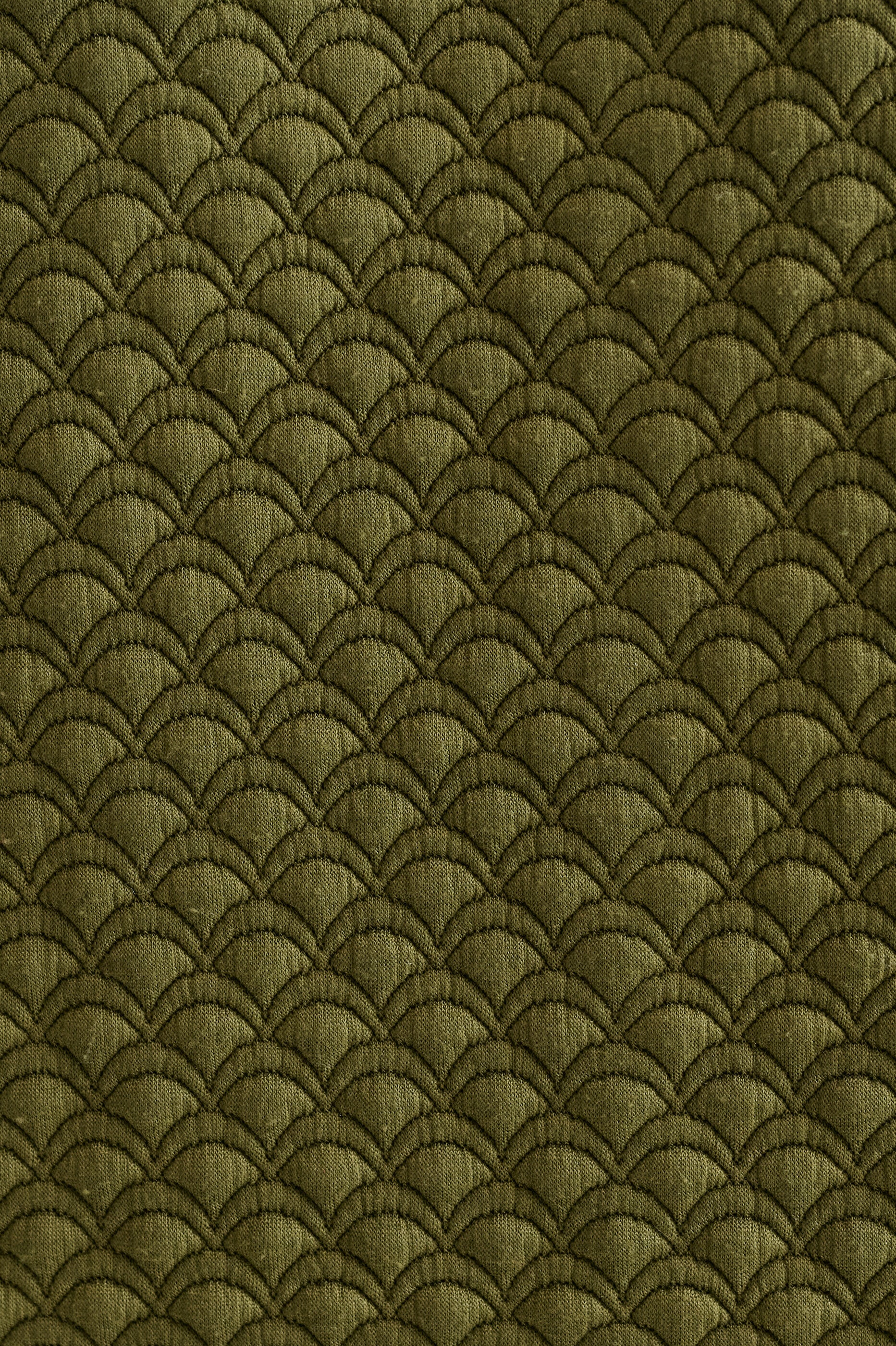 Flory Scallop Quilt Wide Leg Trouser - Moss Green - Detail 4