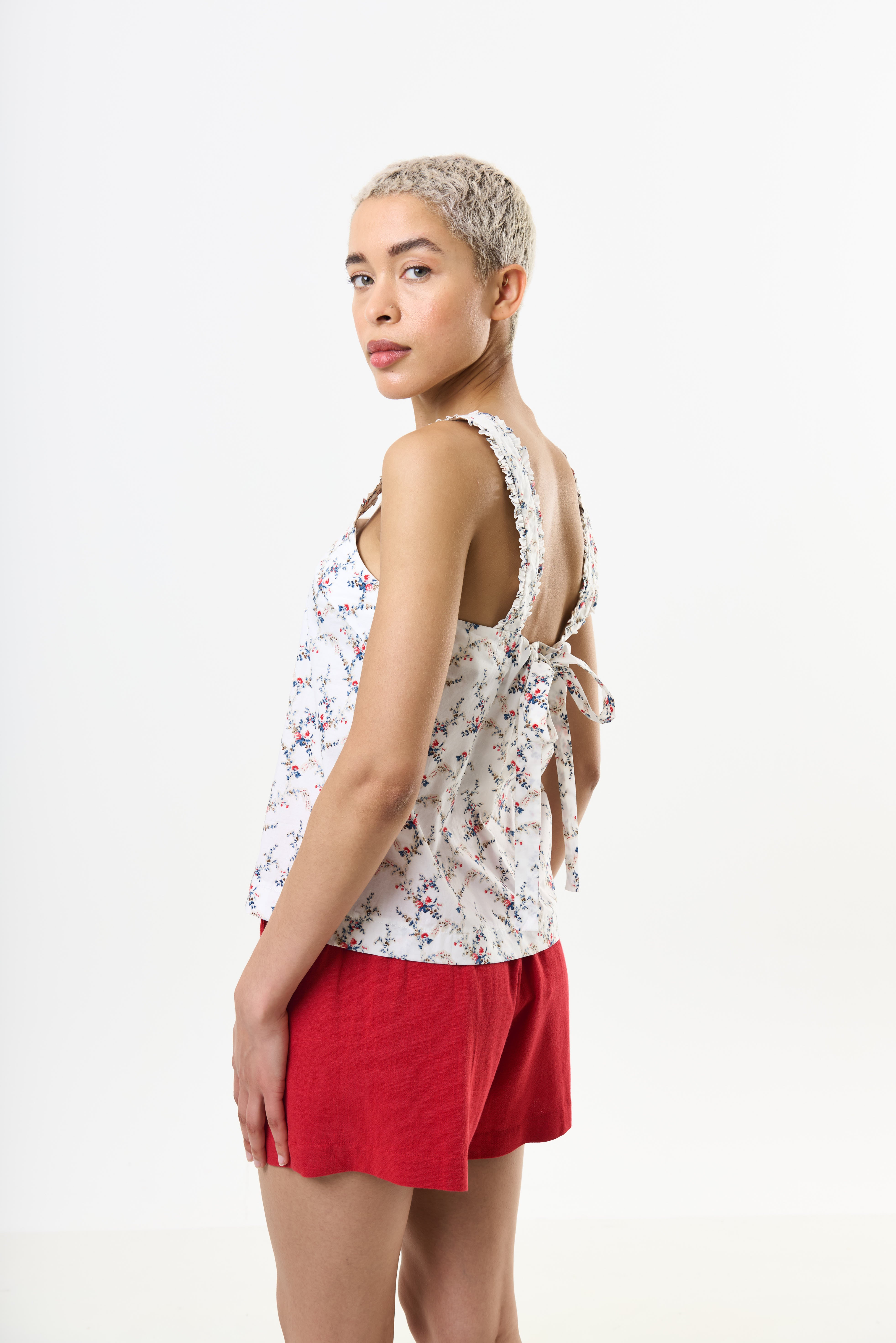 Siena Regency Print Strappy Tie Back Top