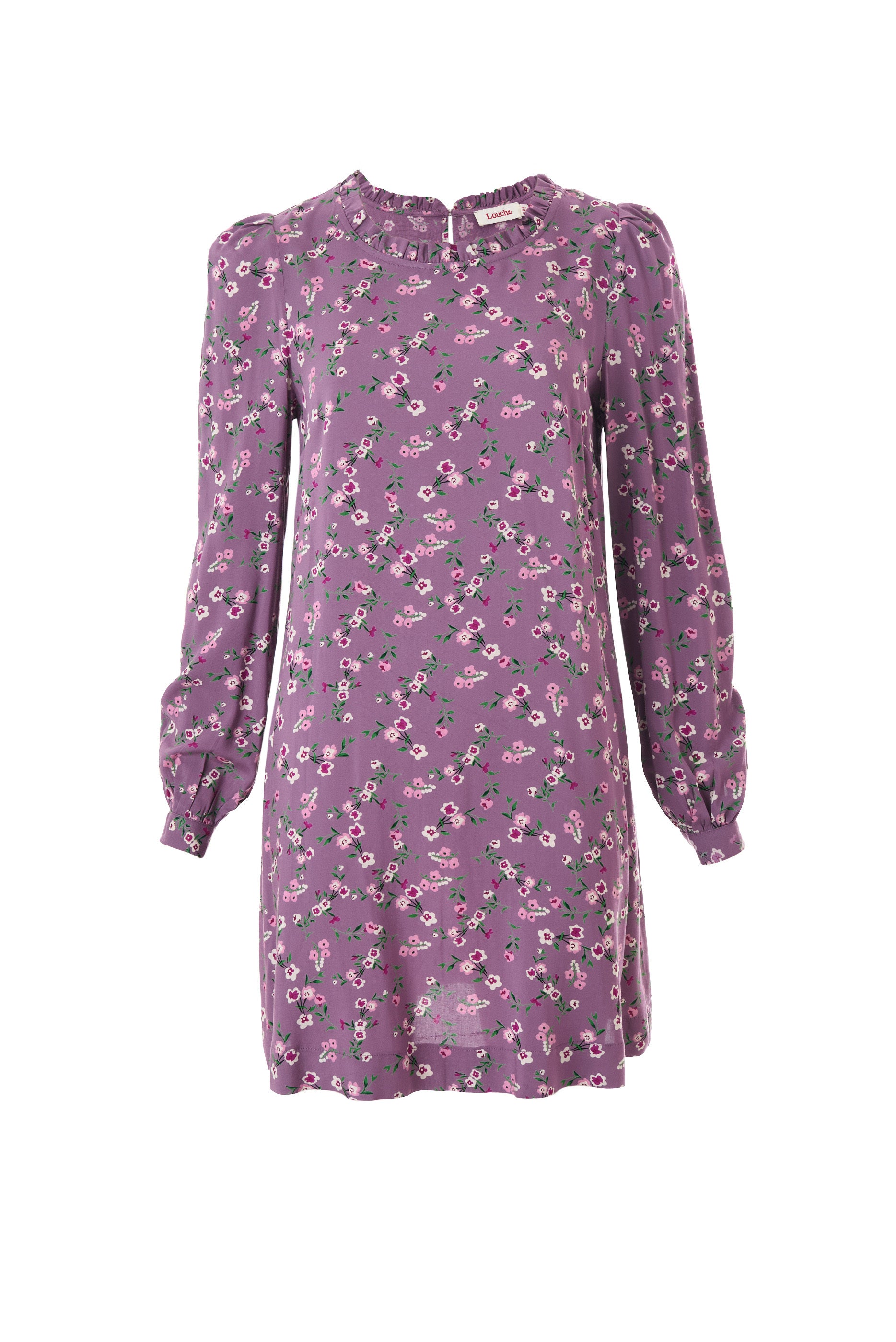 Sola Naïve Posy Print Long Sleeve Mini Dress - Violet - Styled