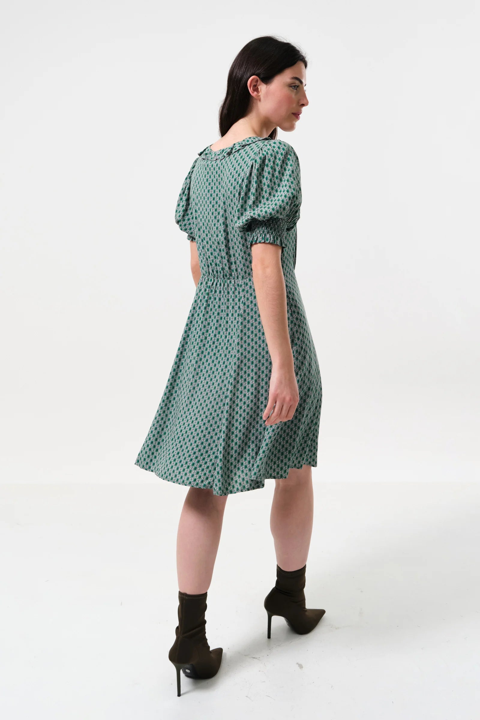 Solyne Flower Tile Print Mini Dress