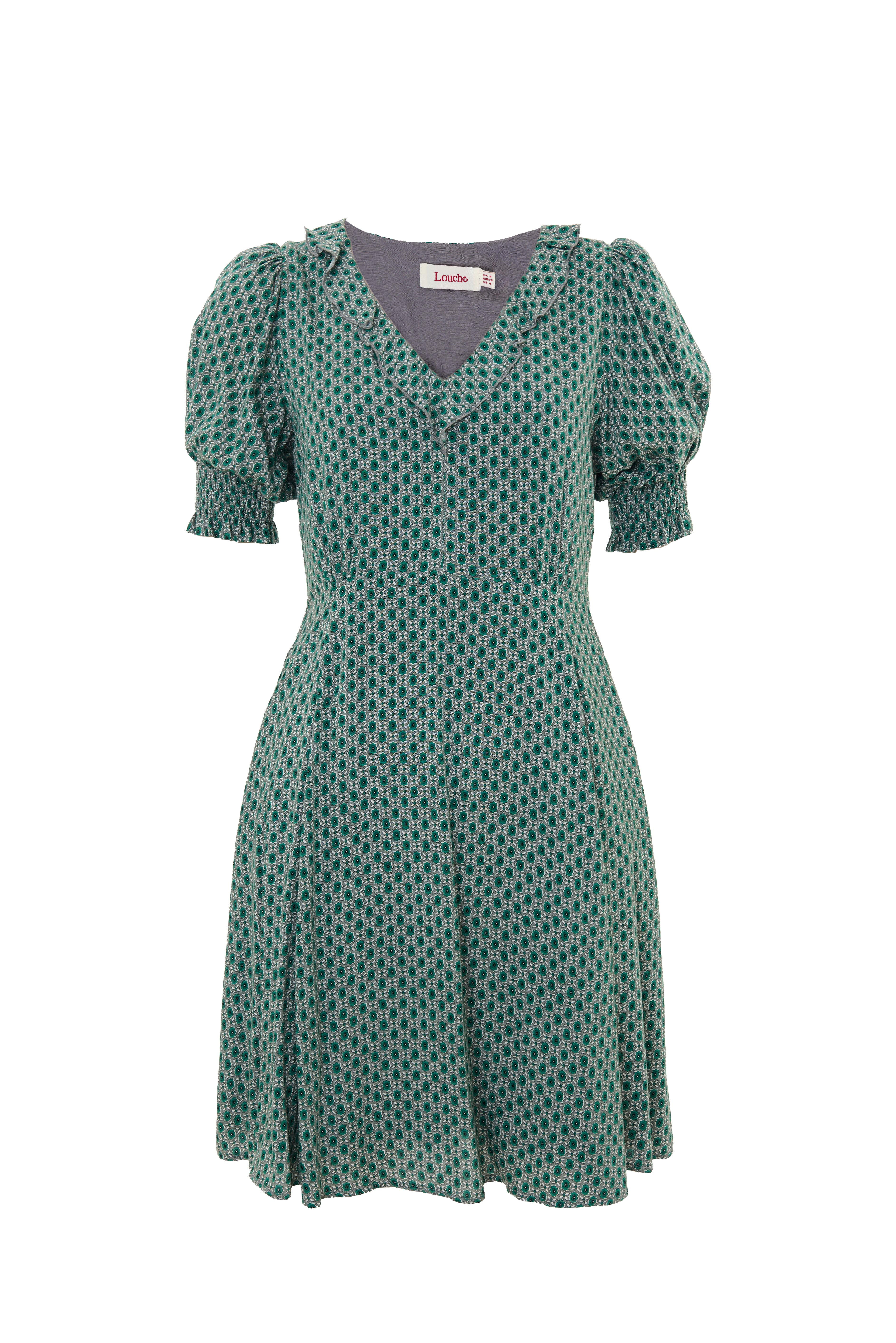 Solyne Flower Tile Print Mini Dress - Styled
