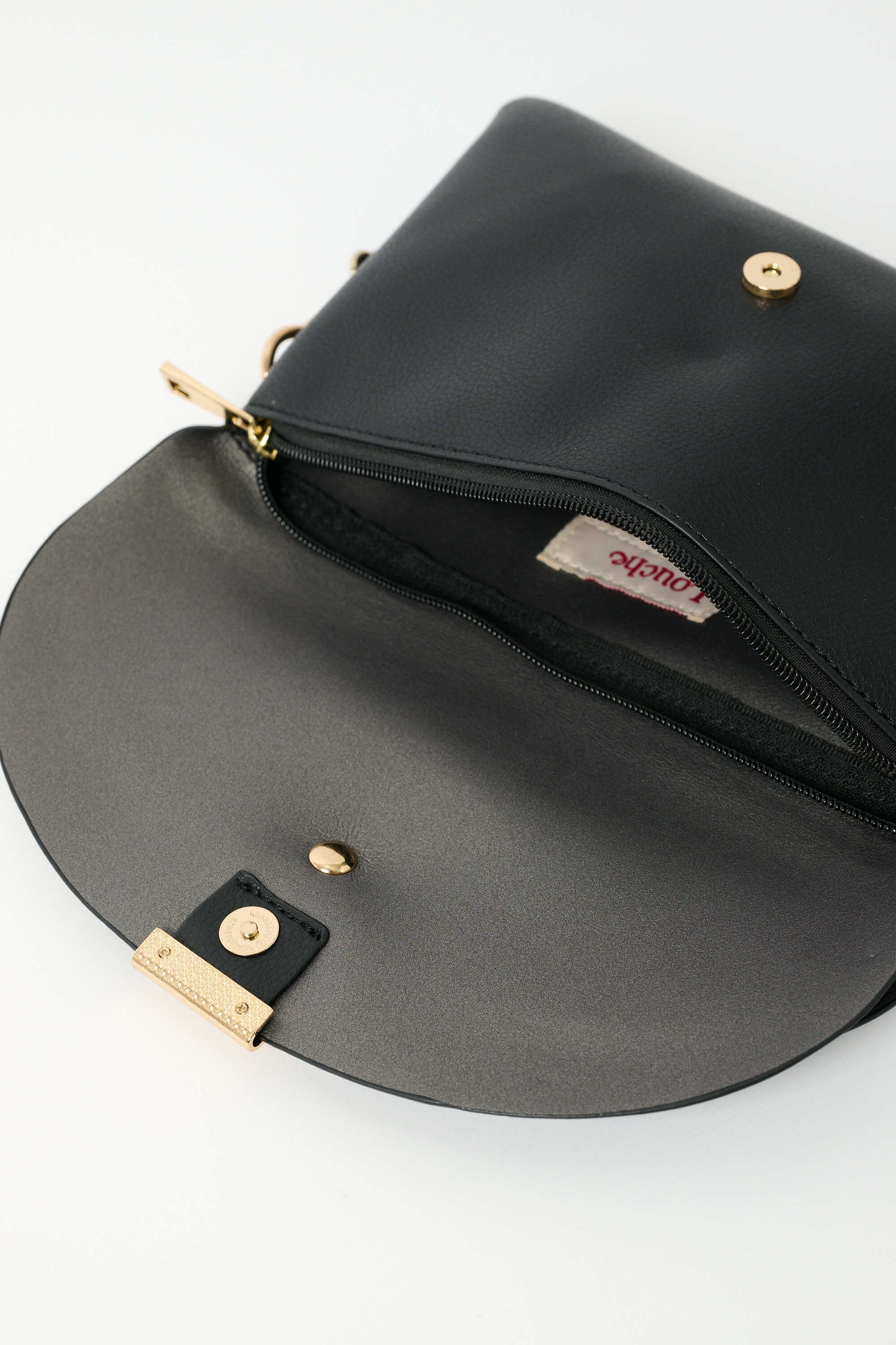 Sophia Double Flap Black Crossbody Bag