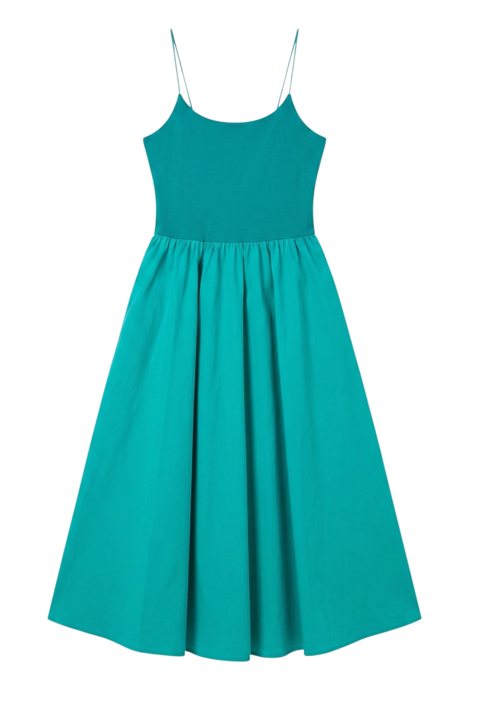 Soumia Jersey Bodice And Recycled Cotton Skirt Midaxi Dress - Sea Green - View 6