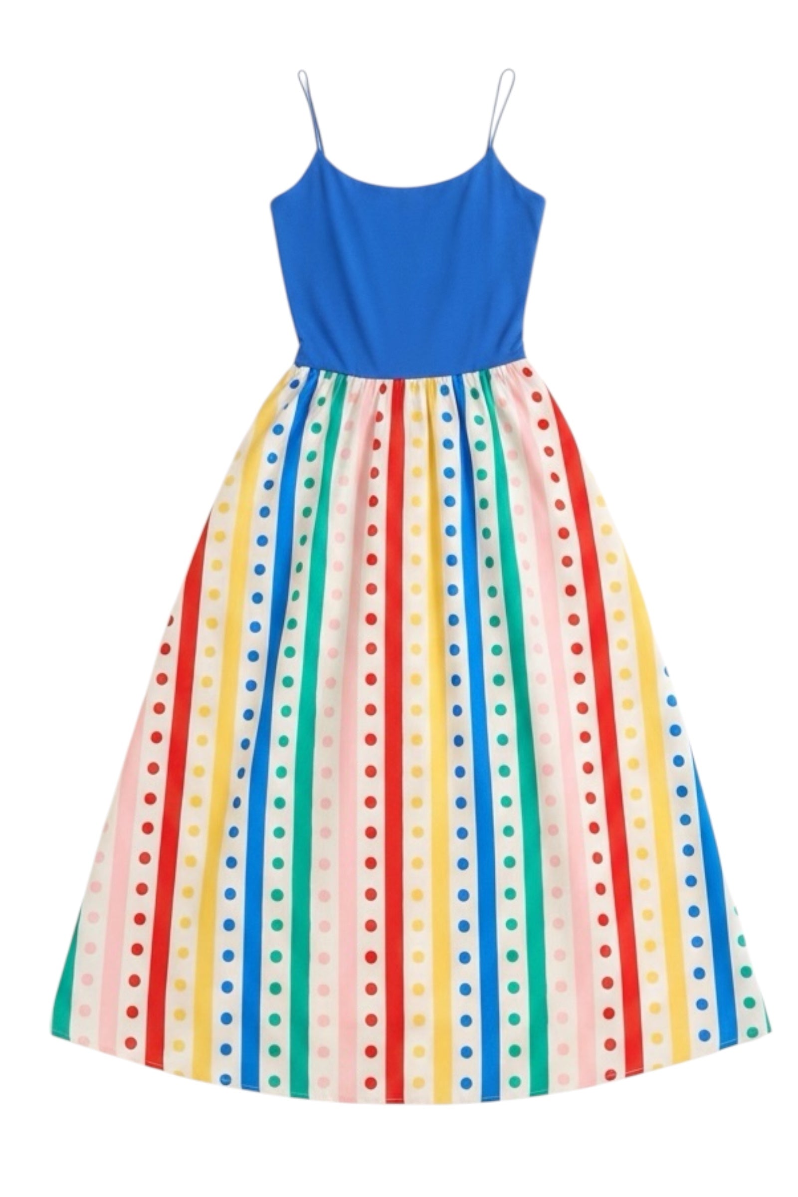 Soumia Spots And Stripes Strappy Jersey Top Maxi Dress - View 6