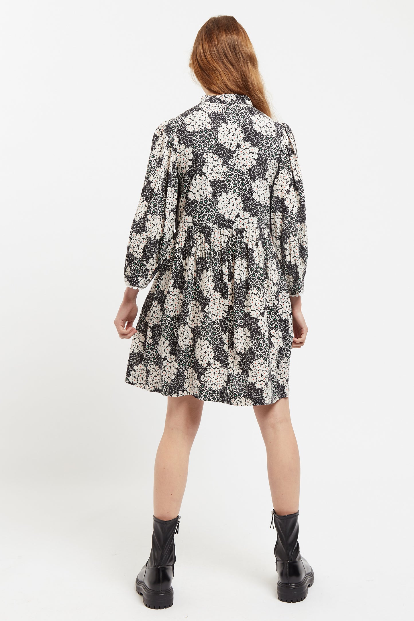 Suzanne Flower Patch Print Throw On  Mini Dress