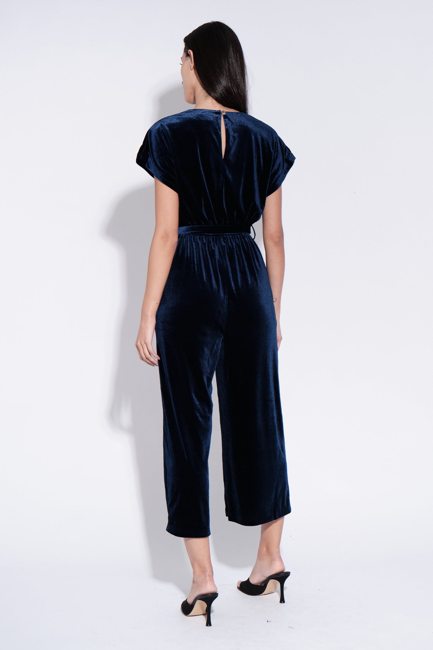 Tiffany Velvet Jumpsuit in Navy