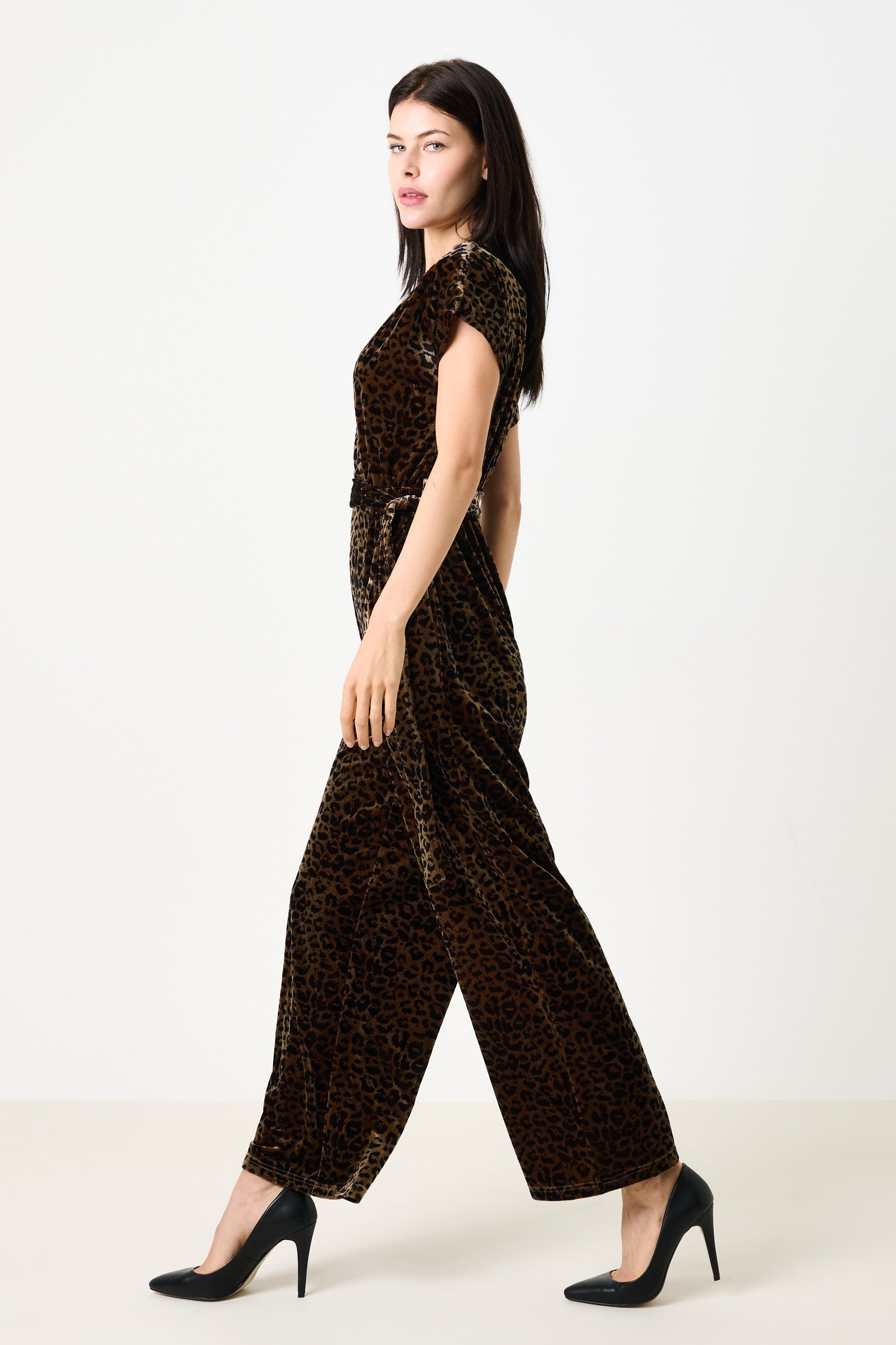 Tiffany Velvet Roar Jumpsuit - Taupe - Detail 2