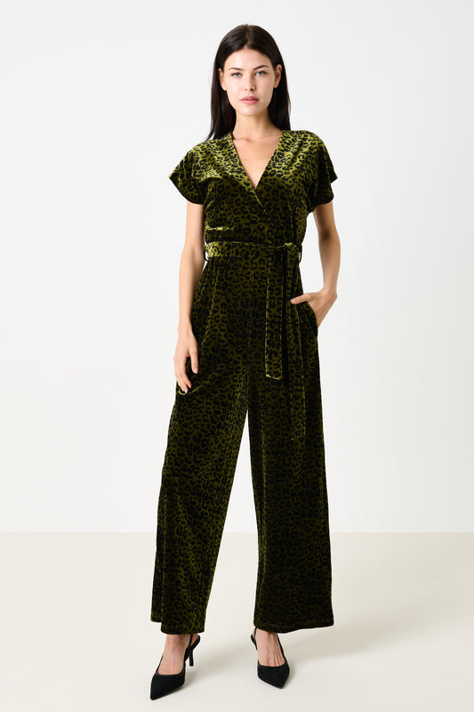 Tiffany Velvet Roar Jumpsuit - Kiwi