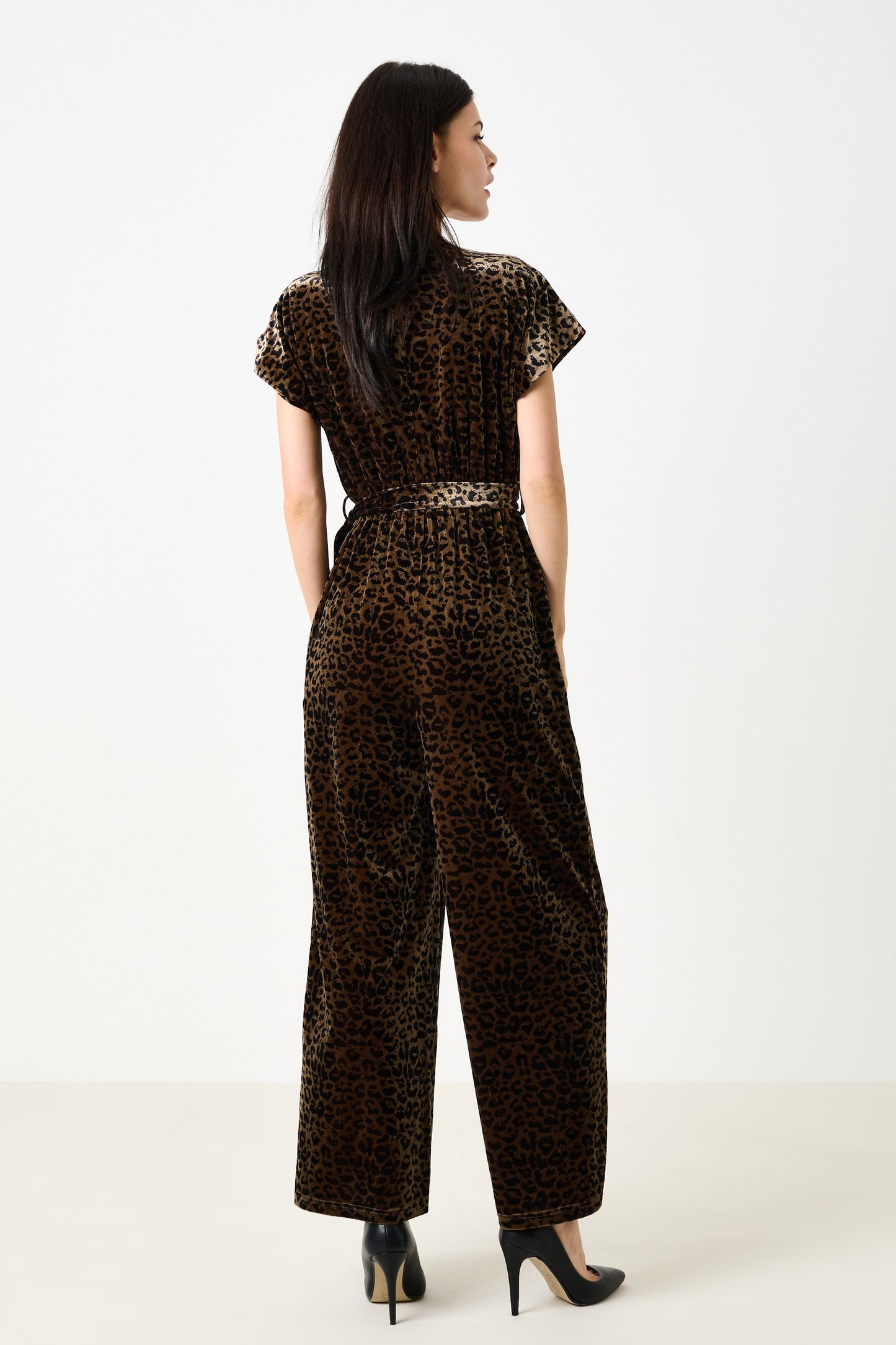 Tiffany Velvet Roar Jumpsuit - Taupe
