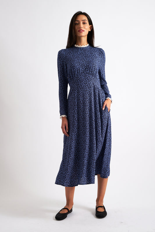 Timothea Daisy Time Lace Trimmed Midi Dress