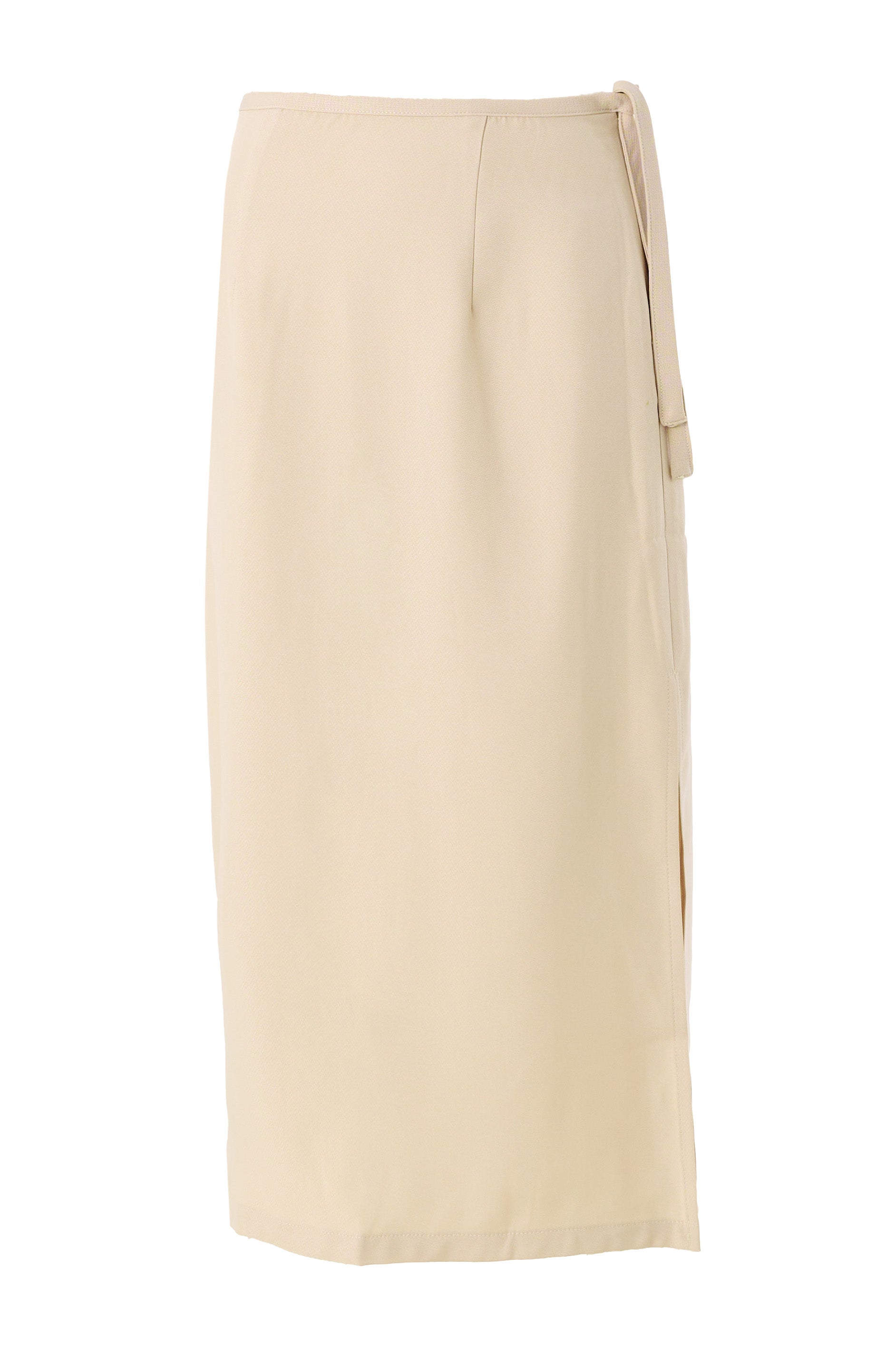 Timo Satin Back Crepe Sustainable Midi Skirt - Camel