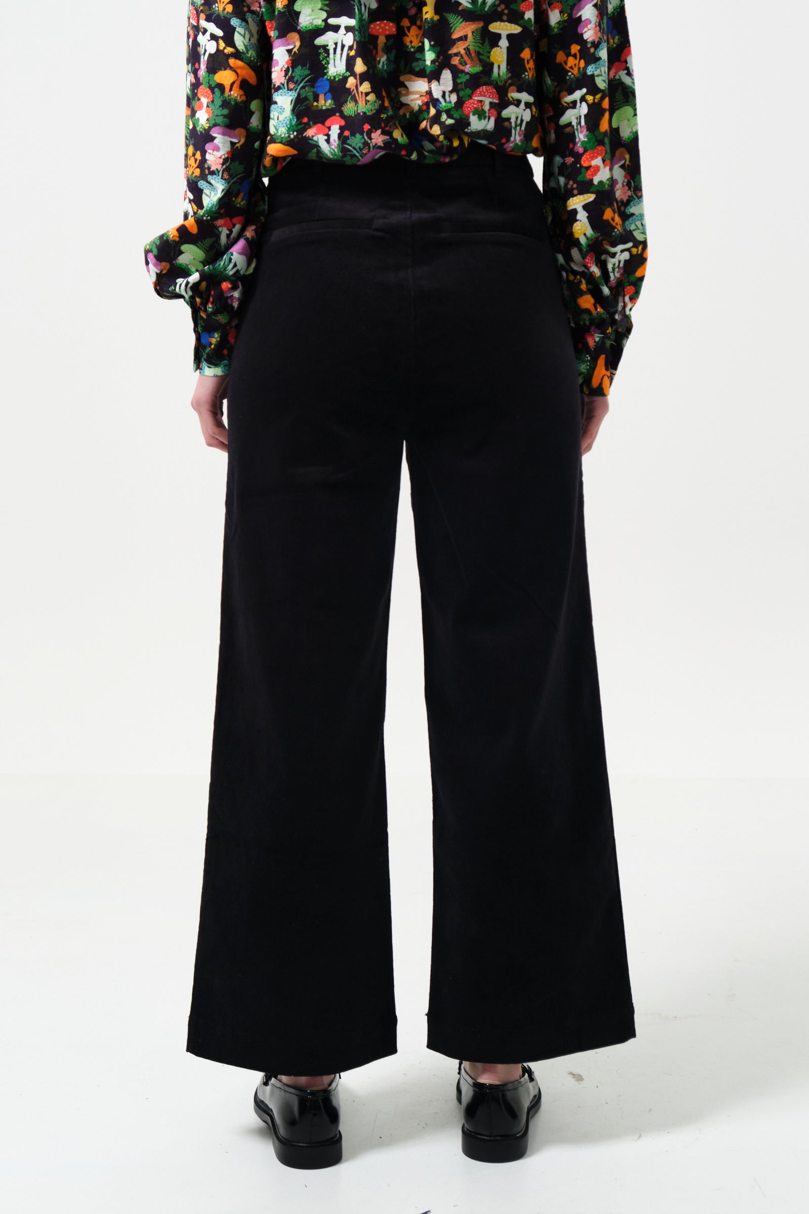 Tim Baby Cord Straight Cut Trousers - Black