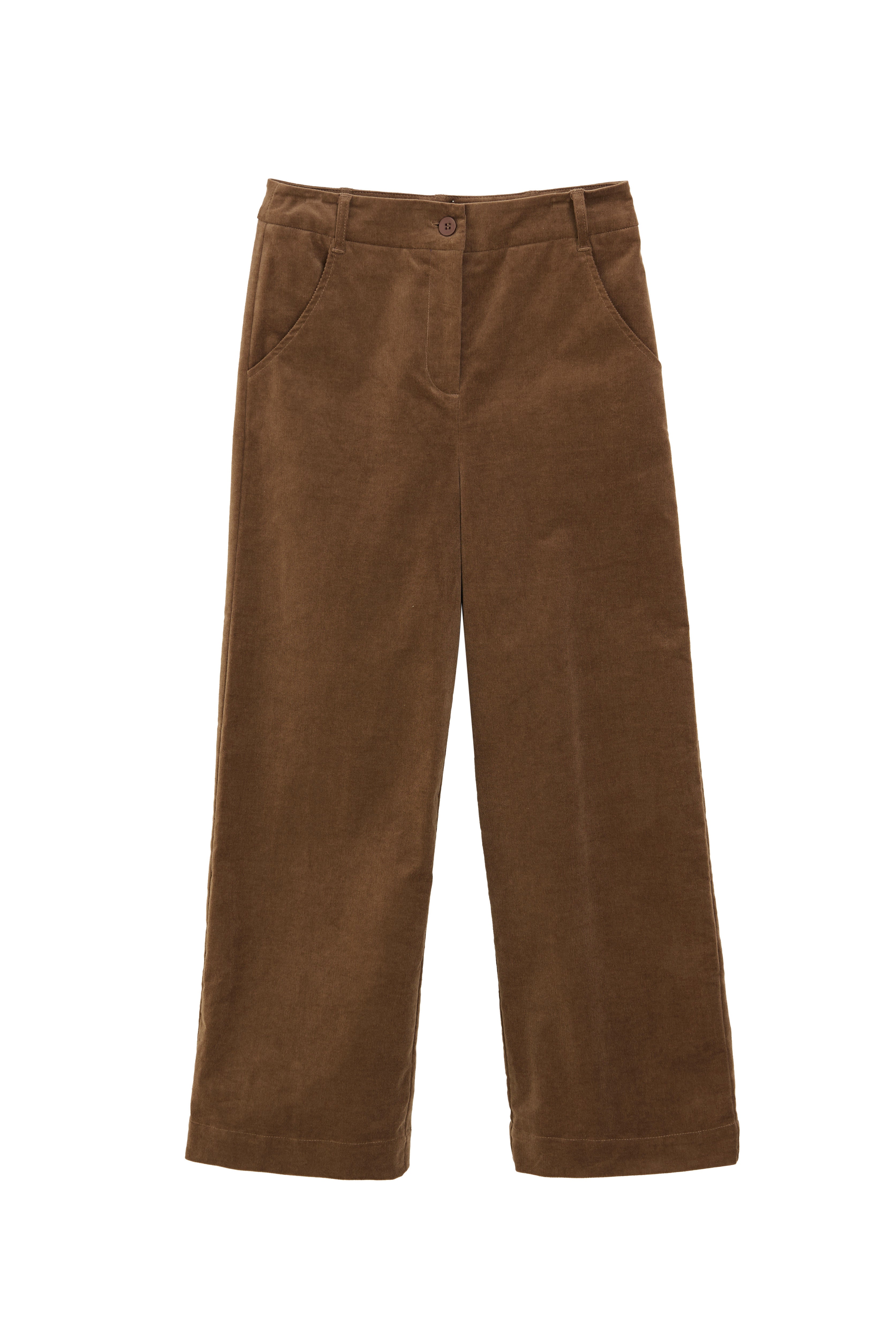 Tim Baby Cord Straight Cut Trousers - Mole