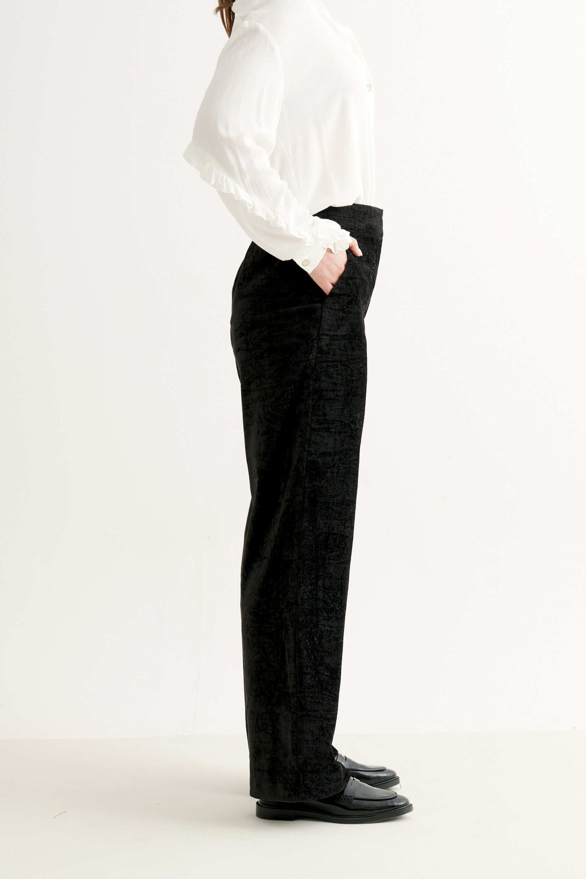 Tilde Matte Velvet Straight Cut Trouser -