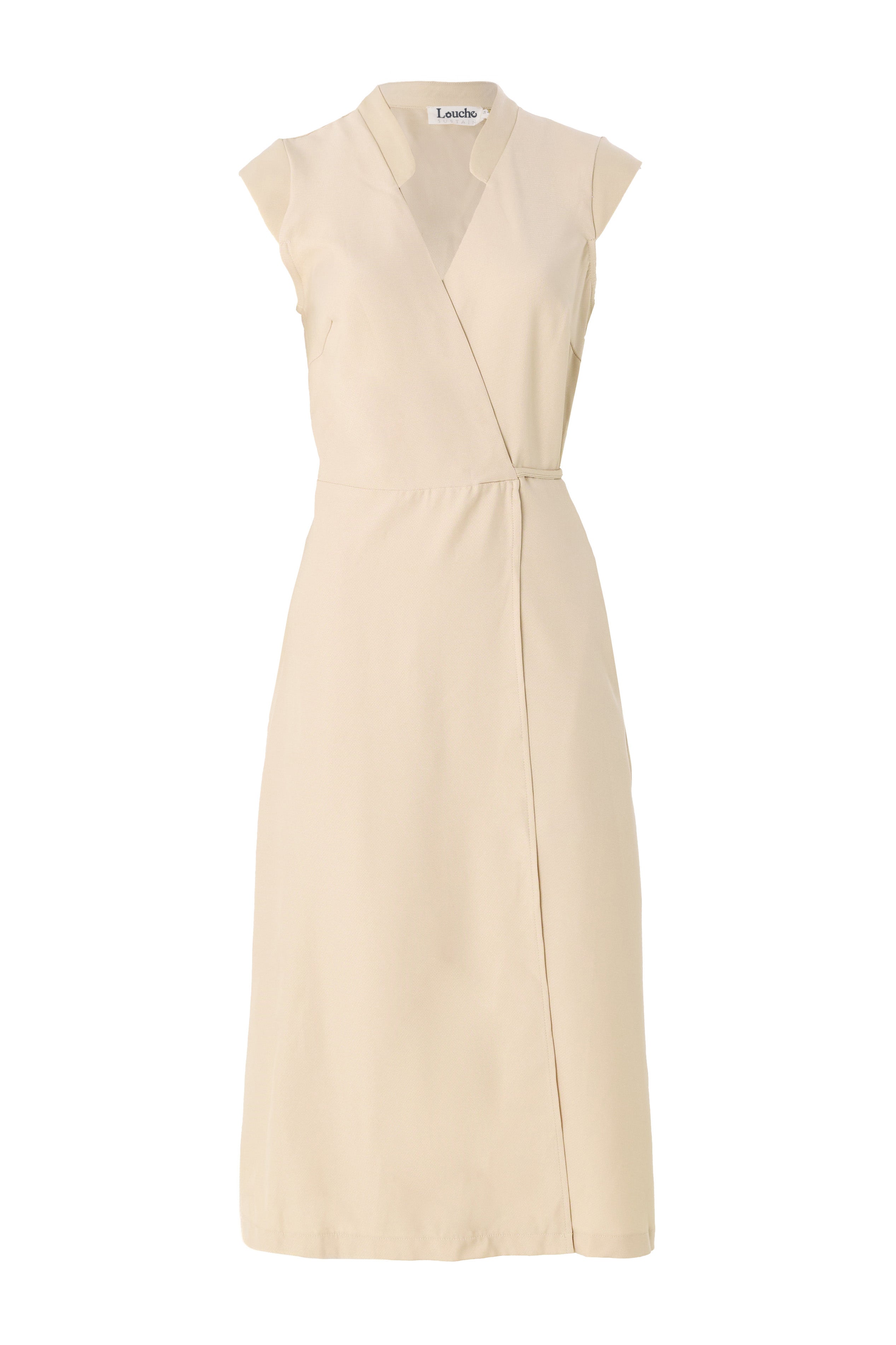 Urbain Satin Back Crepe Wrap Midi Dress - Camel